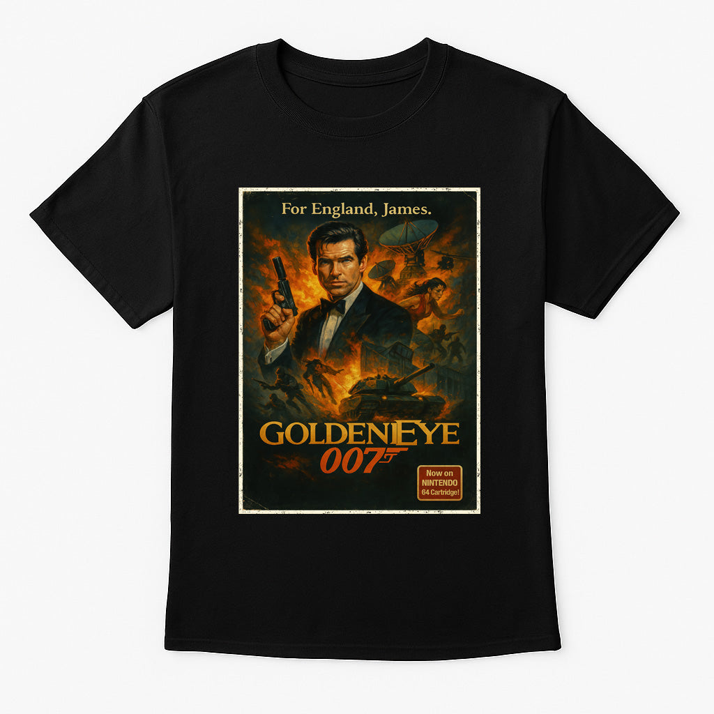 GoldenEye 007 Unisex T-Shirt – Vintage N64 Secret Agent Retro Poster Graphic Tee