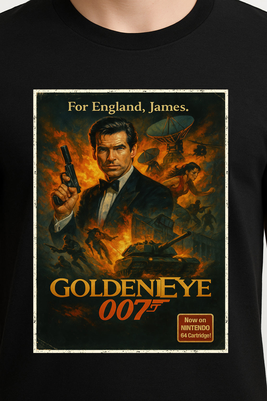 GoldenEye 007 Unisex T-Shirt – Vintage N64 Secret Agent Retro Poster Graphic Tee