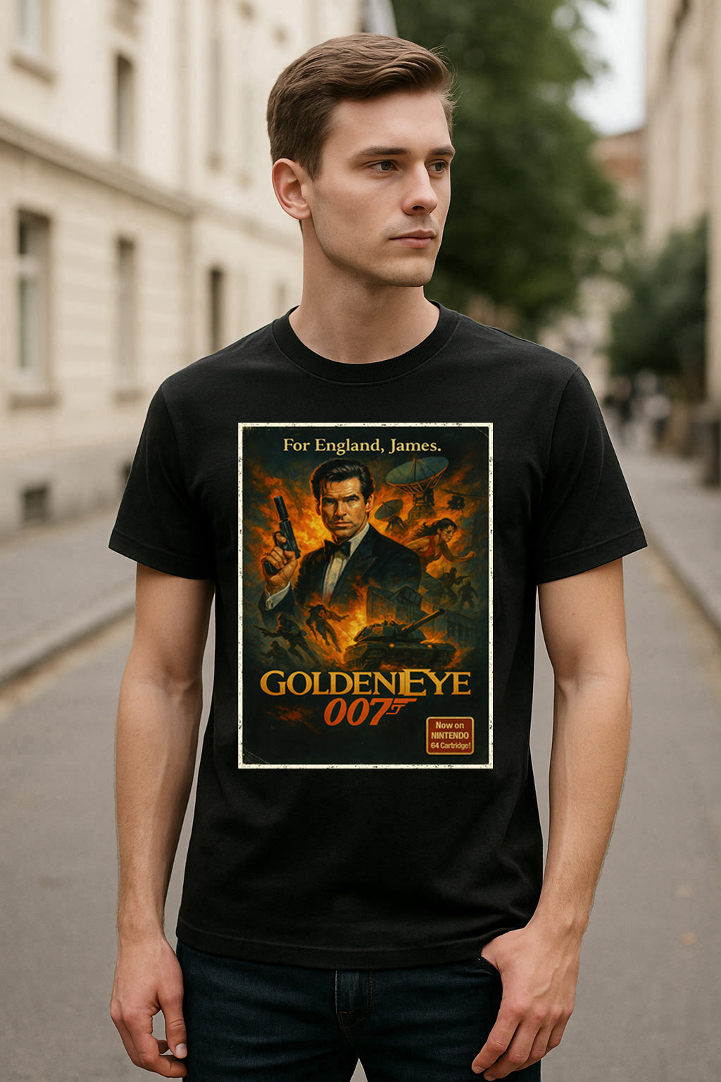 GoldenEye 007 Unisex T-Shirt – Vintage N64 Secret Agent Retro Poster Graphic Tee