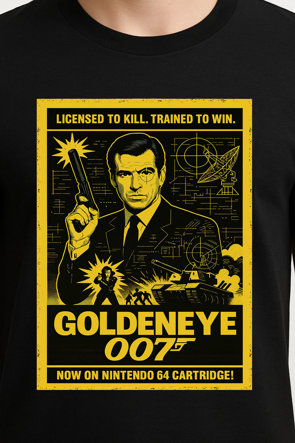GoldenEye 007 Retro Unisex T-Shirt – Classic N64 Spy Game Vintage Poster Graphic Tee