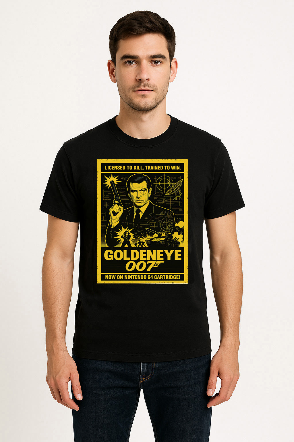 GoldenEye 007 Retro Unisex T-Shirt – Classic N64 Spy Game Vintage Poster Graphic Tee