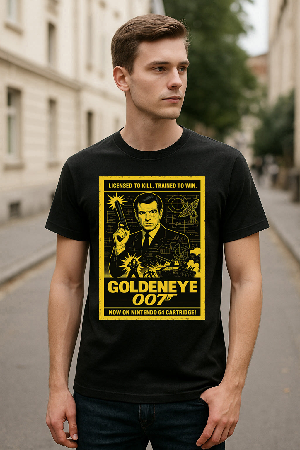 GoldenEye 007 Retro Unisex T-Shirt – Classic N64 Spy Game Vintage Poster Graphic Tee