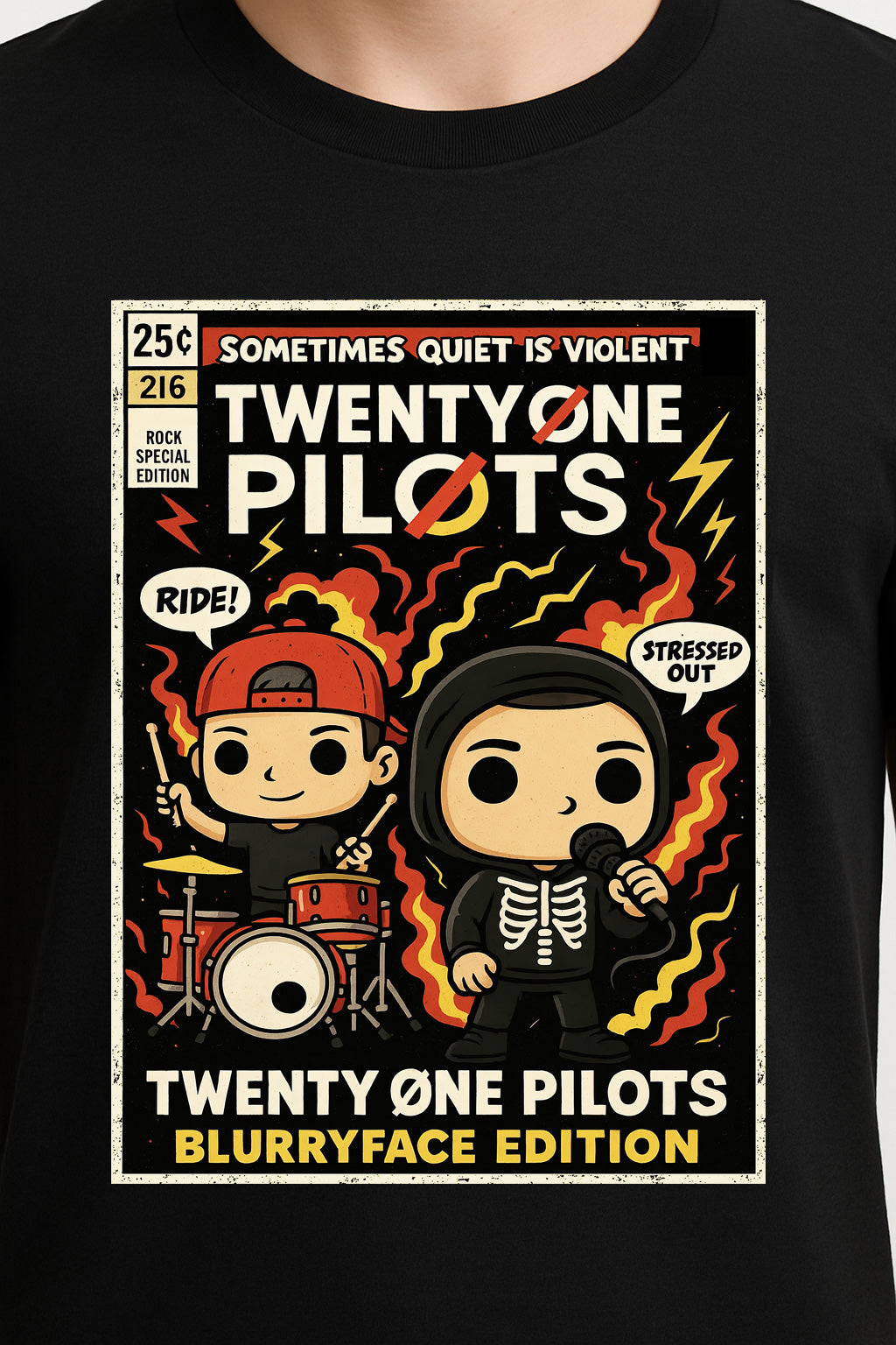 Twenty One Pilots “Blurryface Edition” Unisex T-Shirt – Vintage Comic Style Band Tee