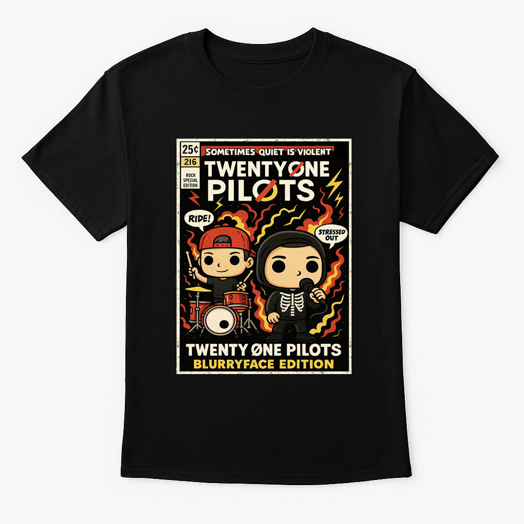 Twenty One Pilots “Blurryface Edition” Unisex T-Shirt – Vintage Comic Style Band Tee