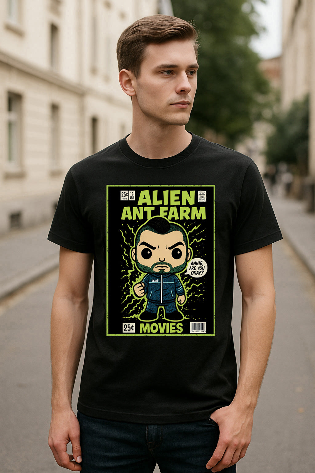 Alien Ant Farm “Movies” Unisex T-Shirt – Classic 2000s Rock Band Comic Style Graphic Tee