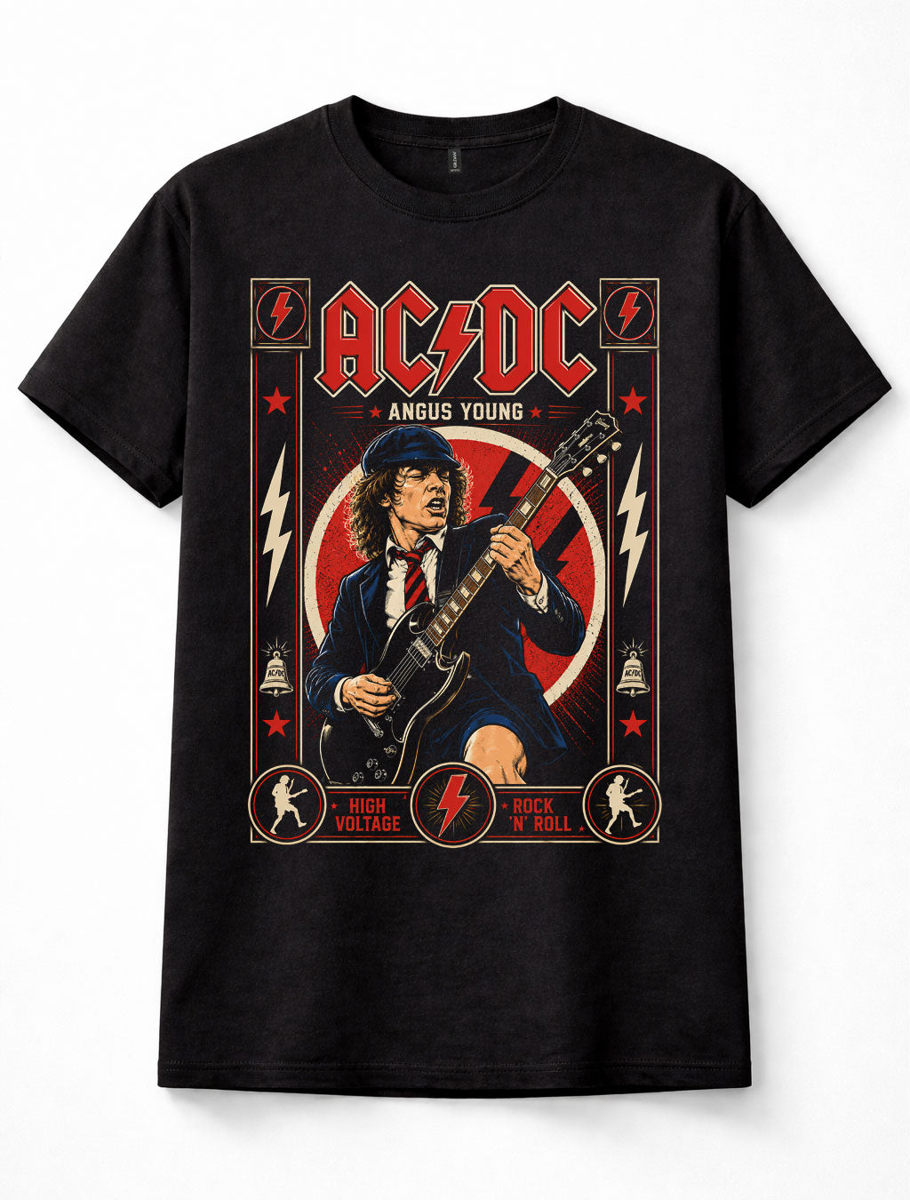 AC/DC Angus Young High Voltage Rock N Roll Guitar Unisex T-Shirt