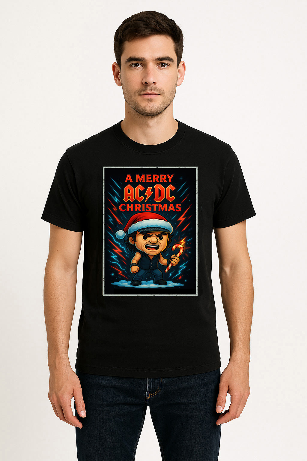 AC/DC Merry Christmas Rock Holiday Unisex Christmas T-Shirt or Hoodie