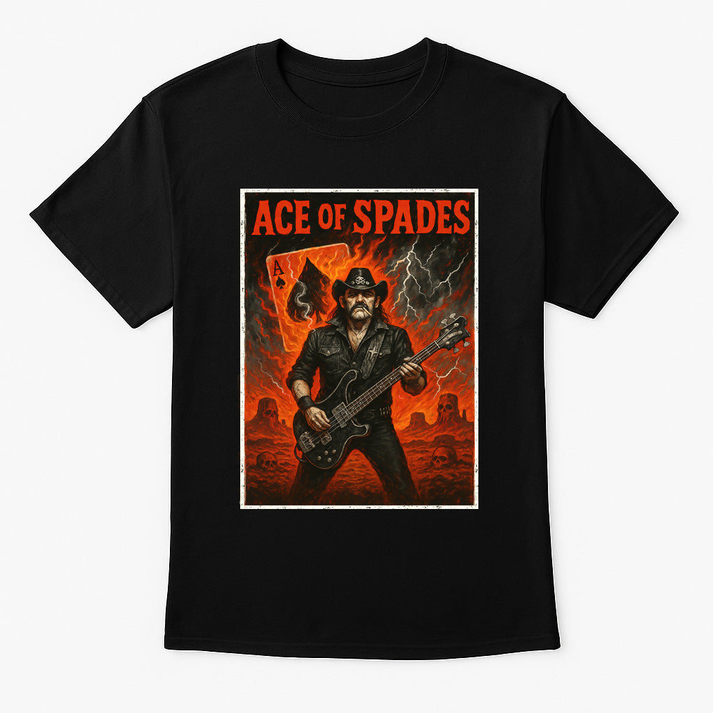 Motörhead “Ace of Spades” Lemmy Unisex T-Shirt – Classic Heavy Metal Band Iconic Guitar Graphic