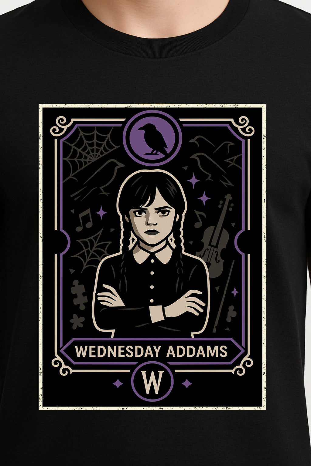 Wednesday Addams Unisex T-Shirt – Classic Gothic Addams Family Spooky Character Tee