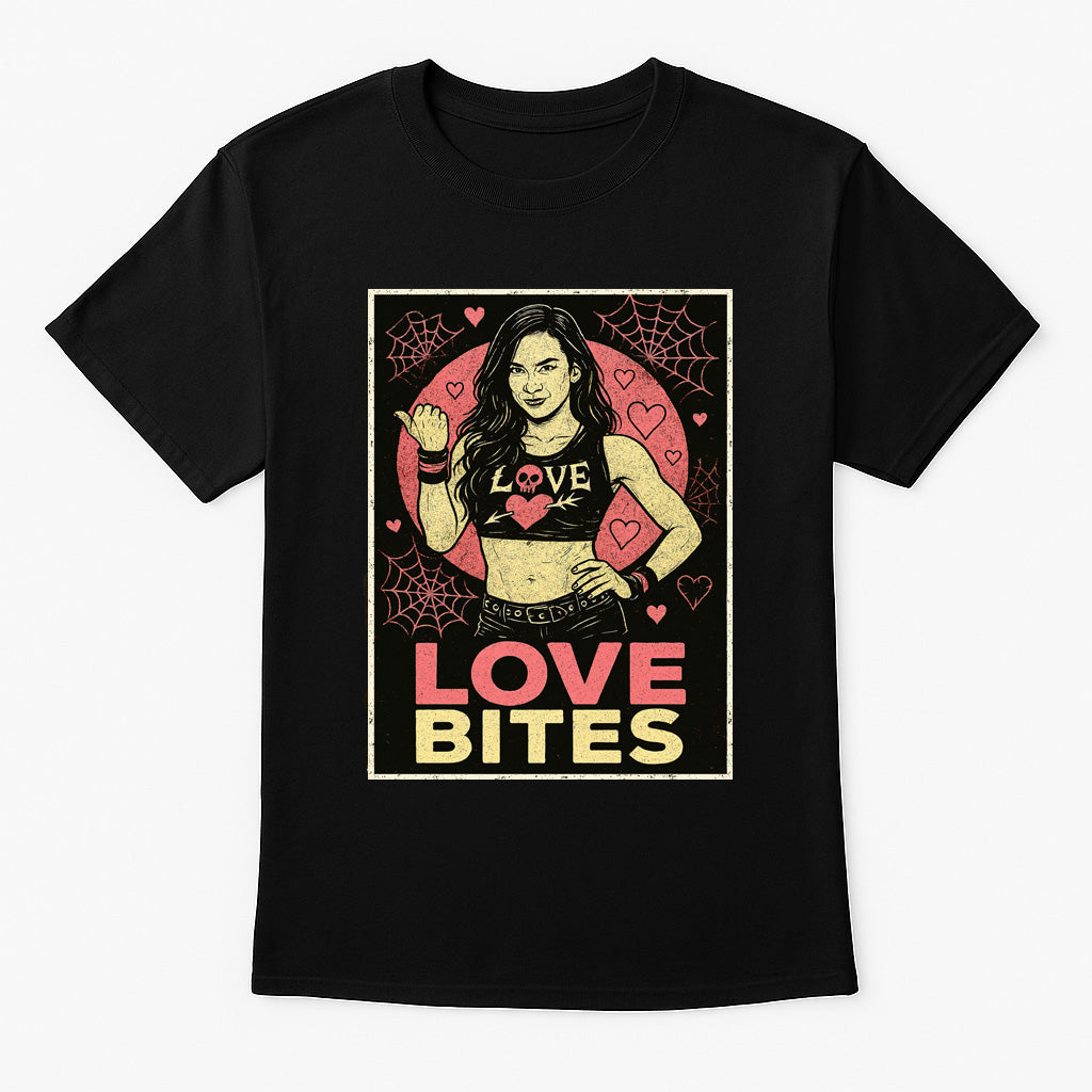 AJ Lee Love Bites Retro Wrestling Unisex T-Shirt Classic Fan Graphic Tee
