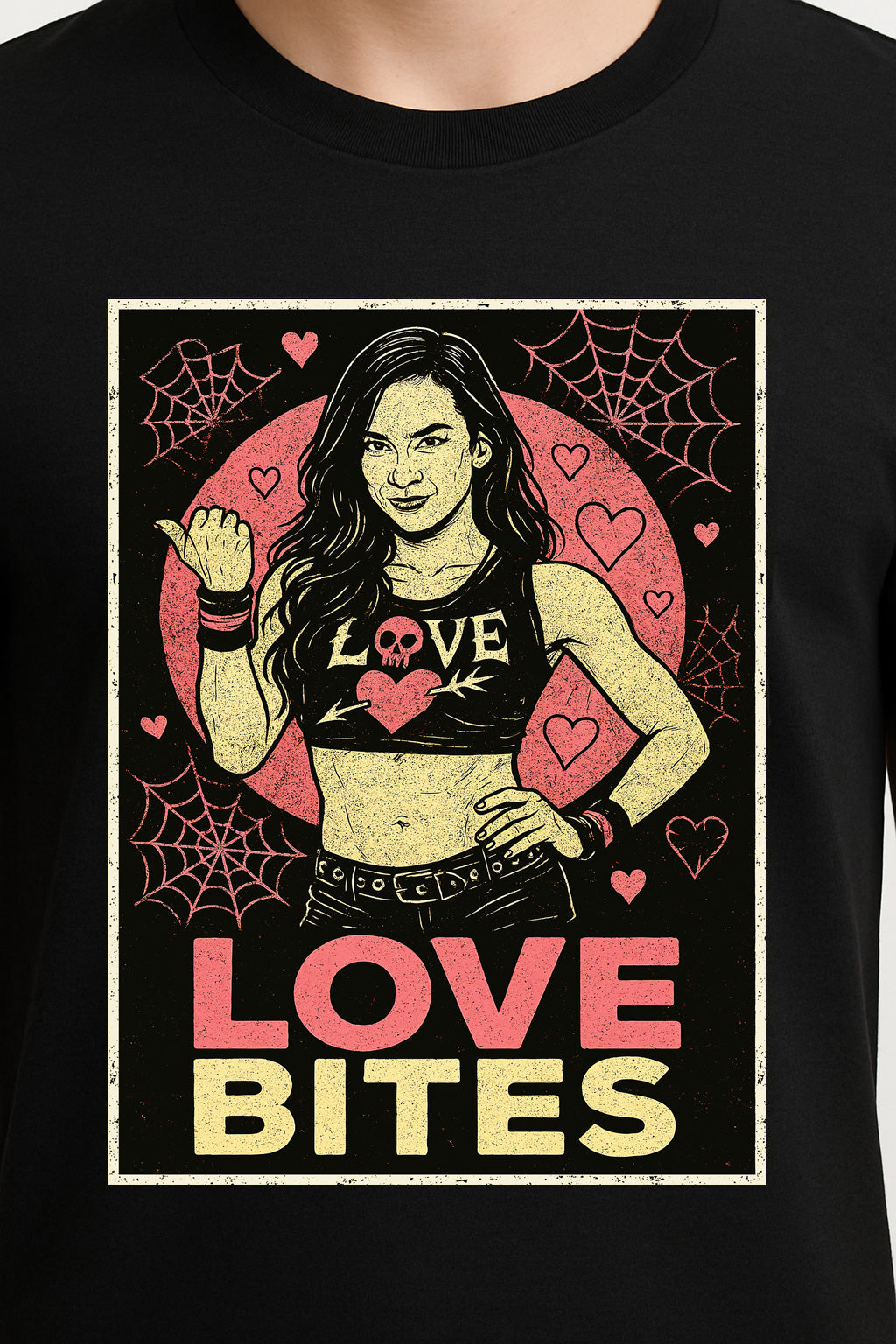 AJ Lee Love Bites Retro Wrestling Unisex T-Shirt Classic Fan Graphic Tee
