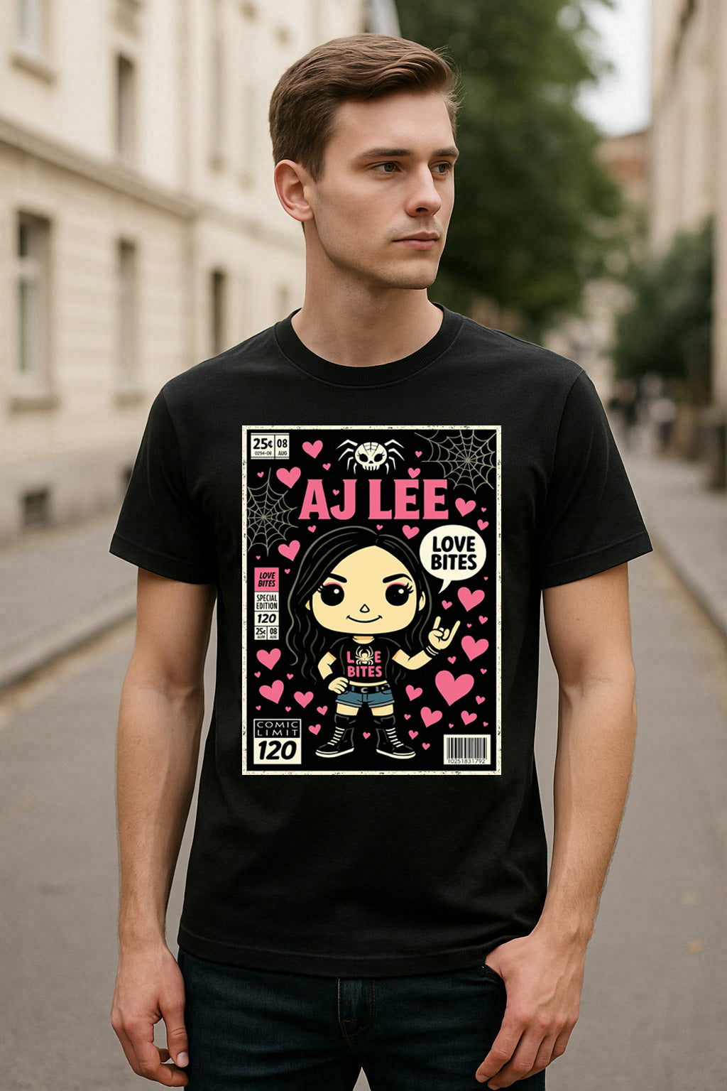 AJ Lee “Love Bites” Pop Comic Edition Unisex T-Shirt –Classic Diva Fan Tee