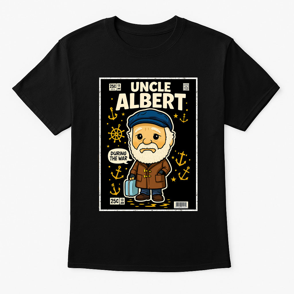 Uncle Albert “During the War” Retro Comic Tee – Classic British Sitcom Inspired T-Shirt