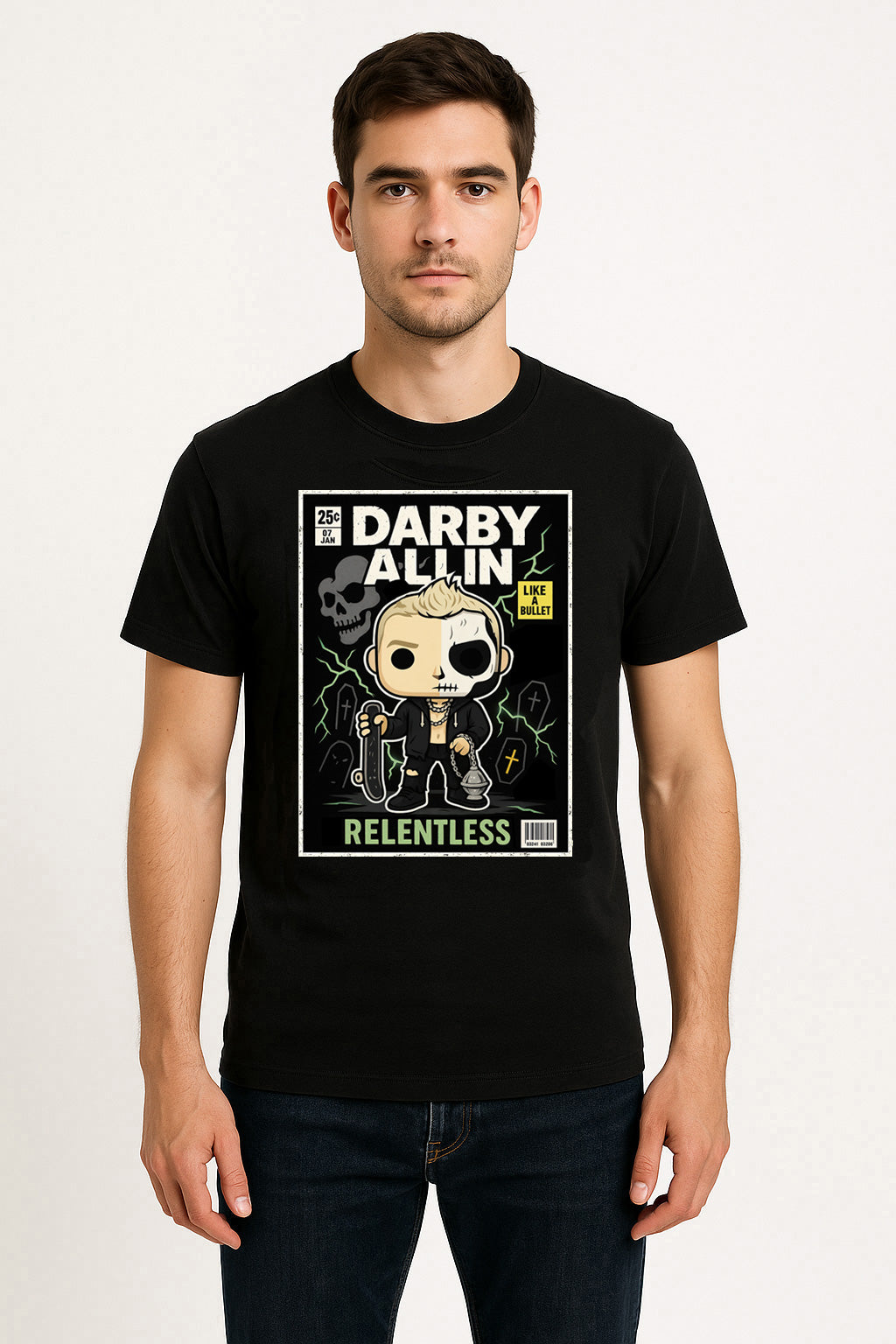 Darby Allin “Relentless” Unisex T-Shirt Pop Comic Style Tee