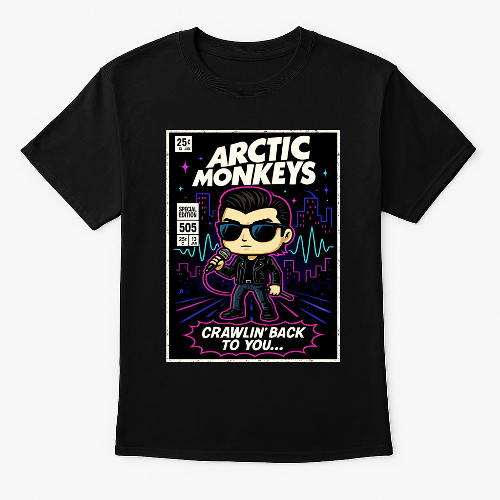 Arctic Monkeys Crawling Back to You Indie Rock Funko Pop Style Unisex T-Shirt