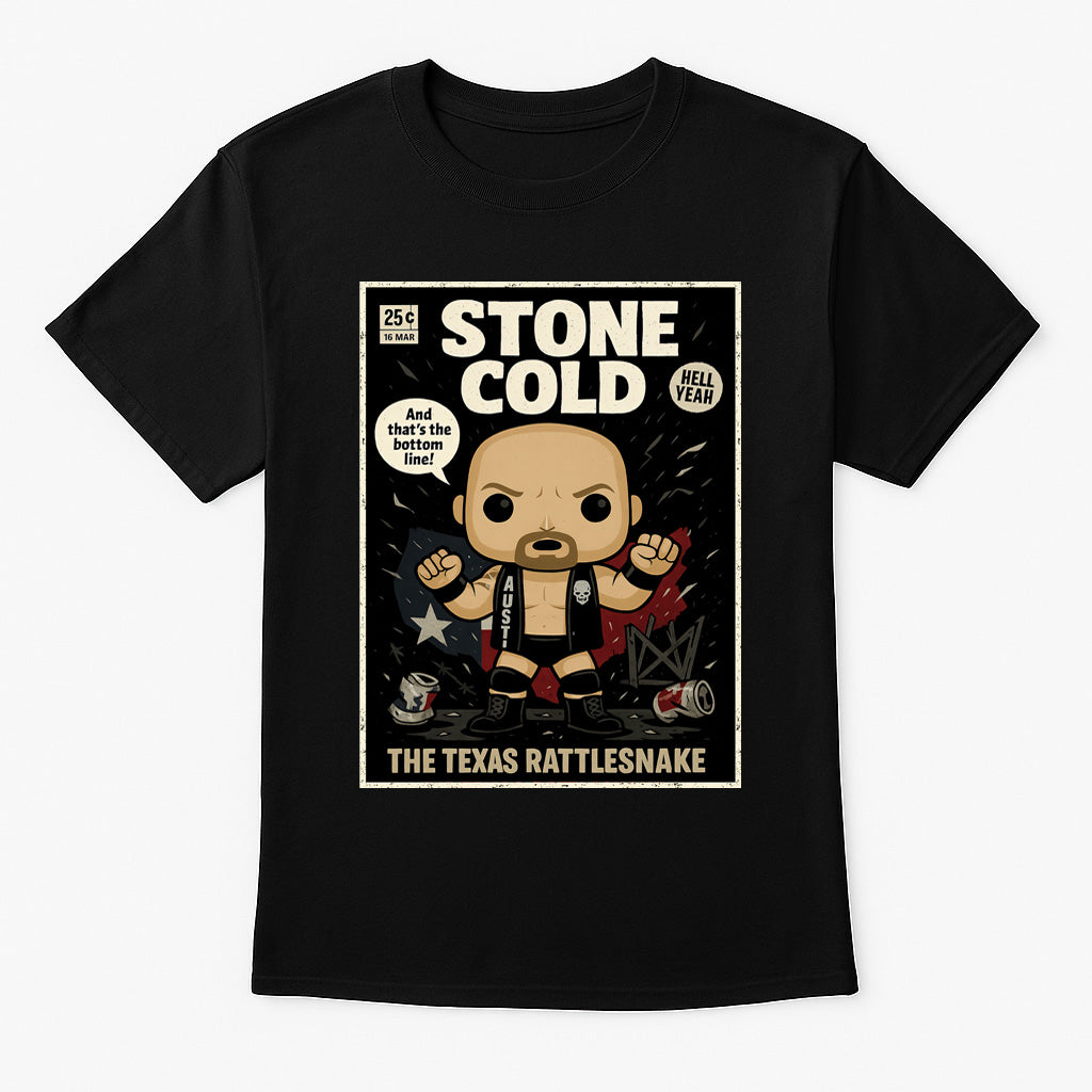 Stone Cold “Texas Rattlesnake” Funko Pop Style Unisex T-Shirt WWE Retro Comic Style