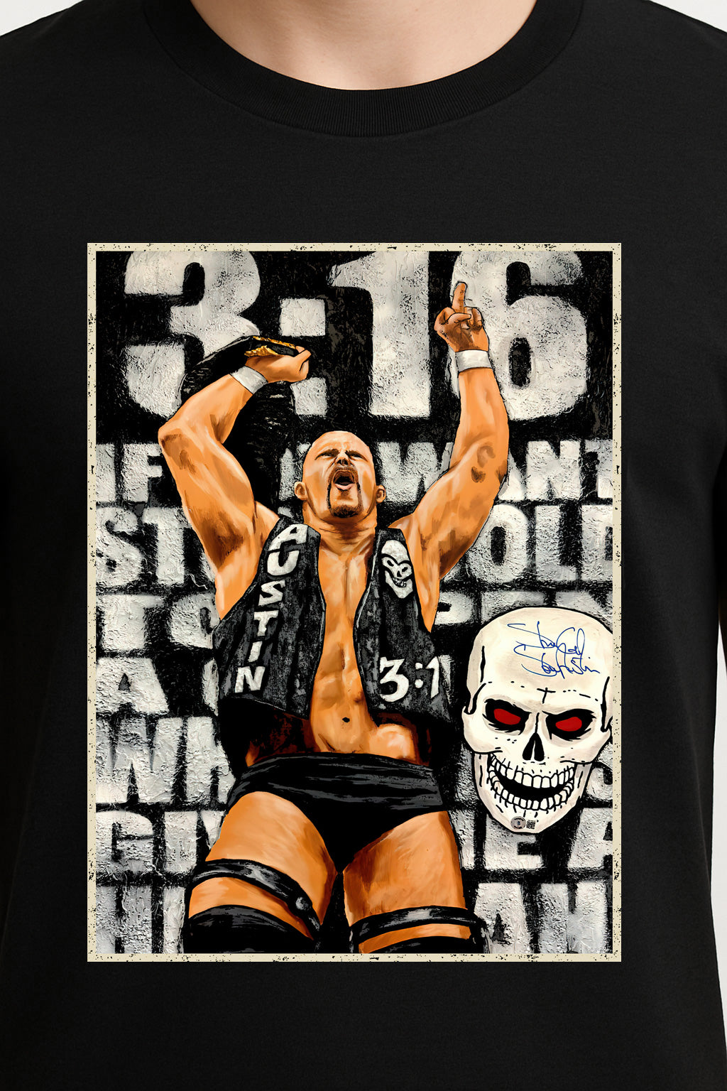 Stone Cold Steve Austin Austin 3:16 Retro Wrestling Unisex T-Shirt Skull Graphic Tee