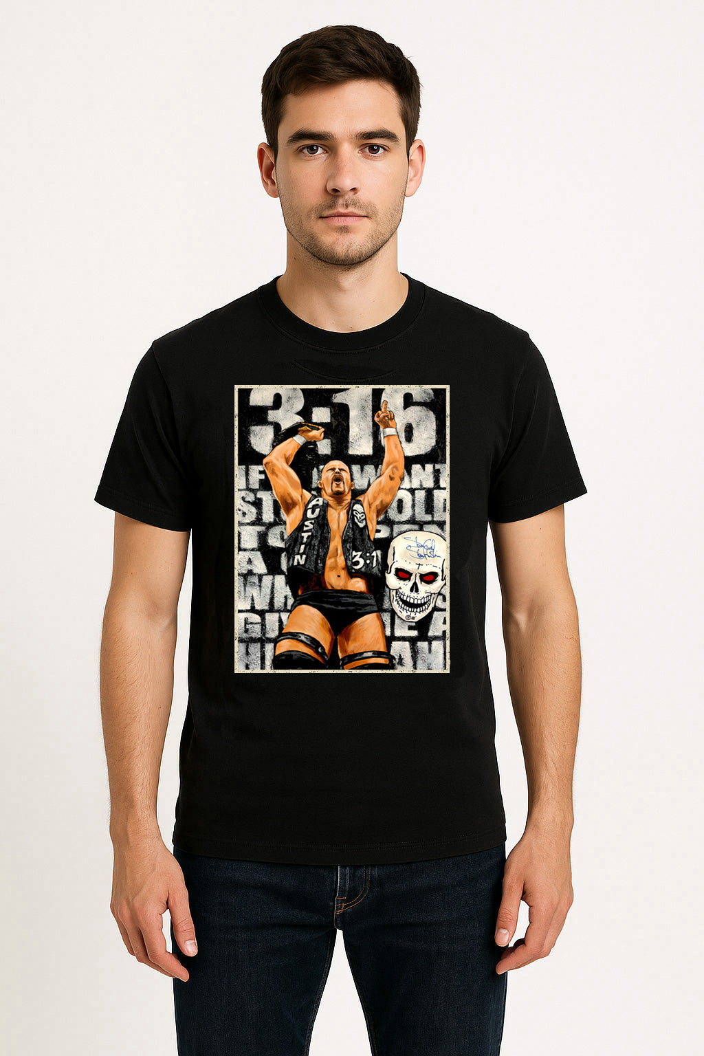 Stone Cold Steve Austin Austin 3:16 Retro Wrestling Unisex T-Shirt Skull Graphic Tee