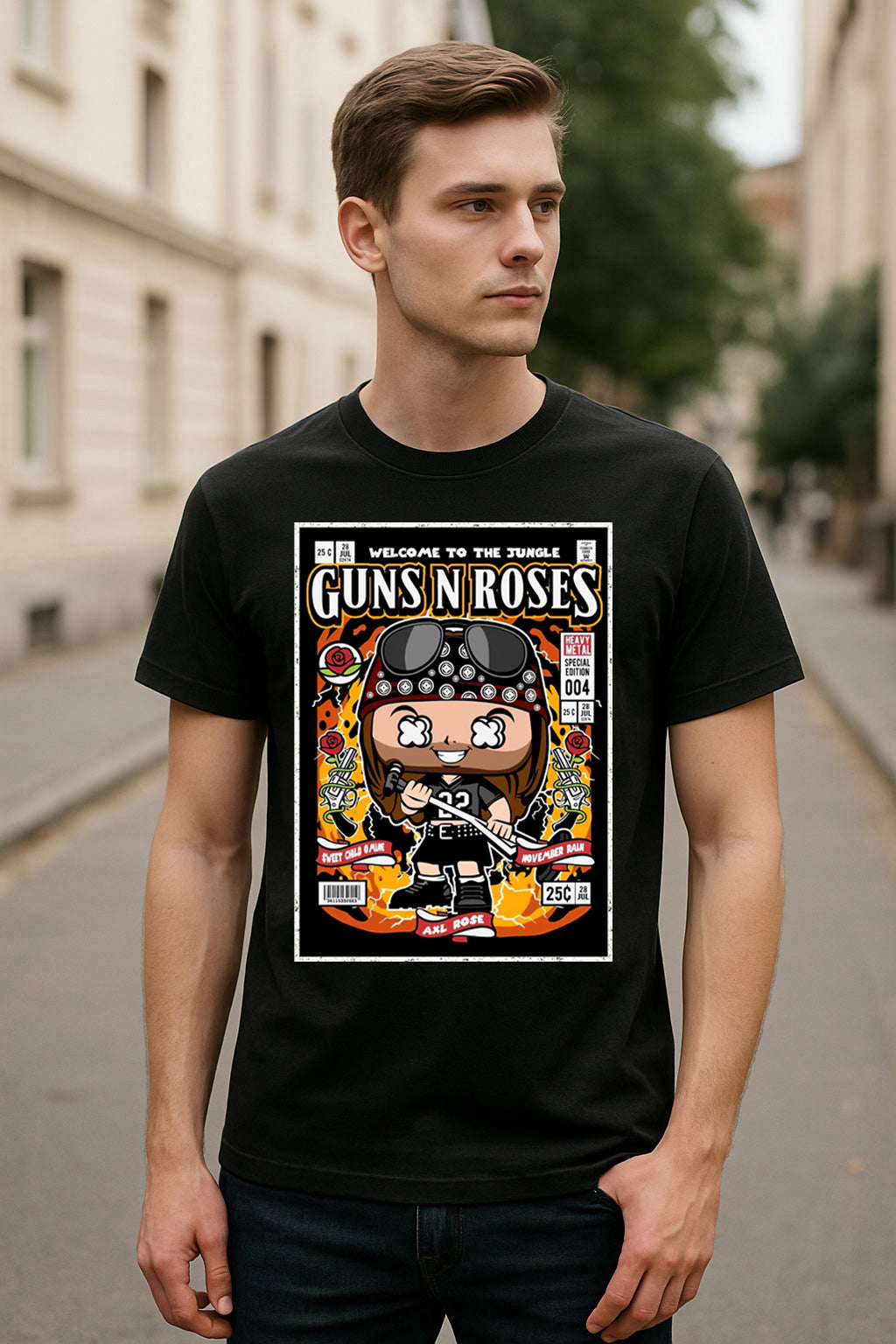 Guns N Roses Paradise City Hard Rock Funko Pop Style Unisex T-Shirt