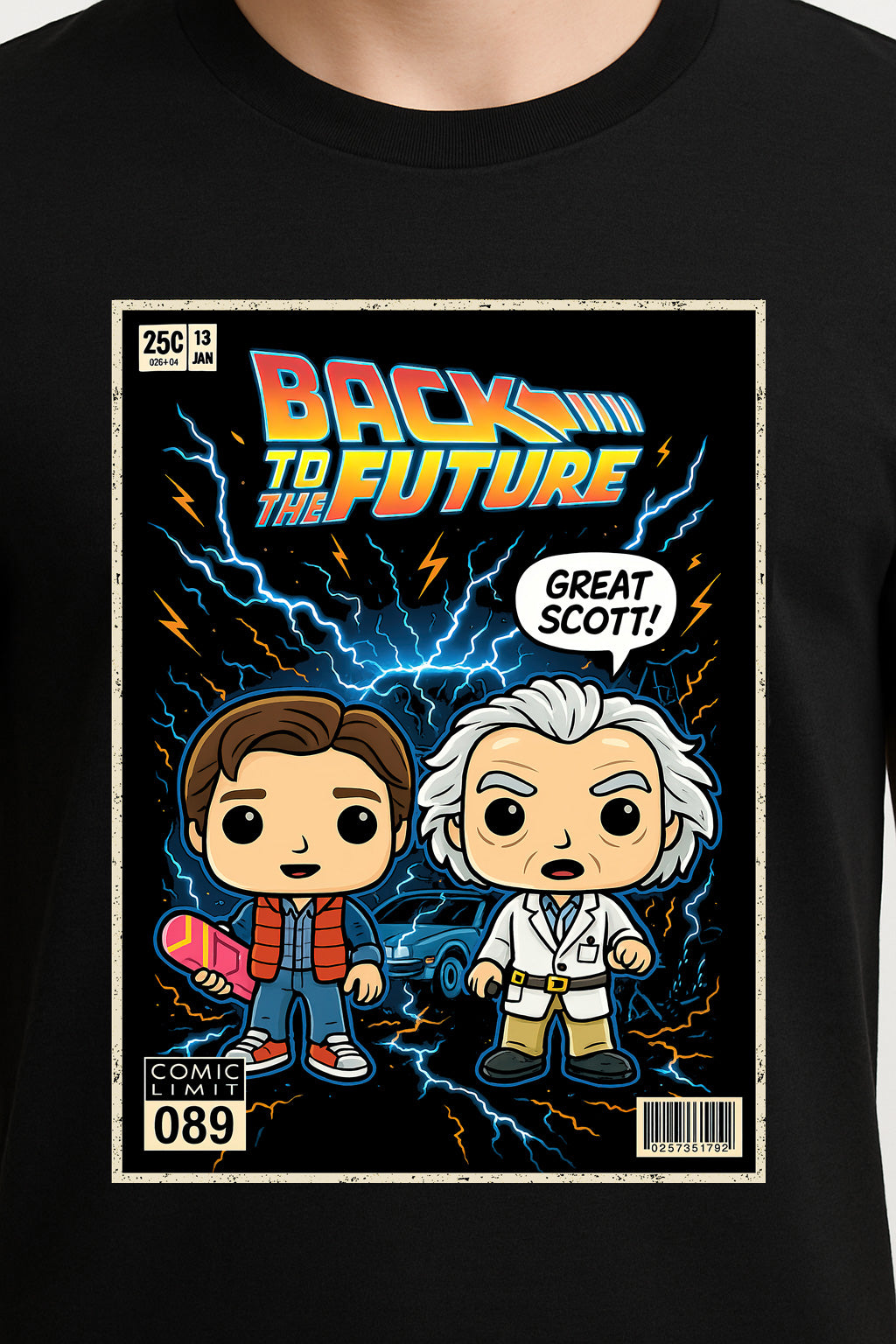 Back to the Future Marty McFly & Doc Brown Retro Comic T-Shirt – Vintage Movie Graphic Tee