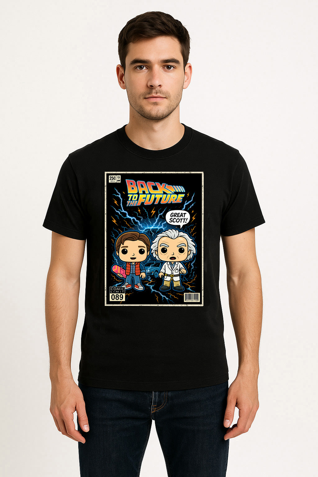 Back to the Future Marty McFly & Doc Brown Retro Comic T-Shirt – Vintage Movie Graphic Tee
