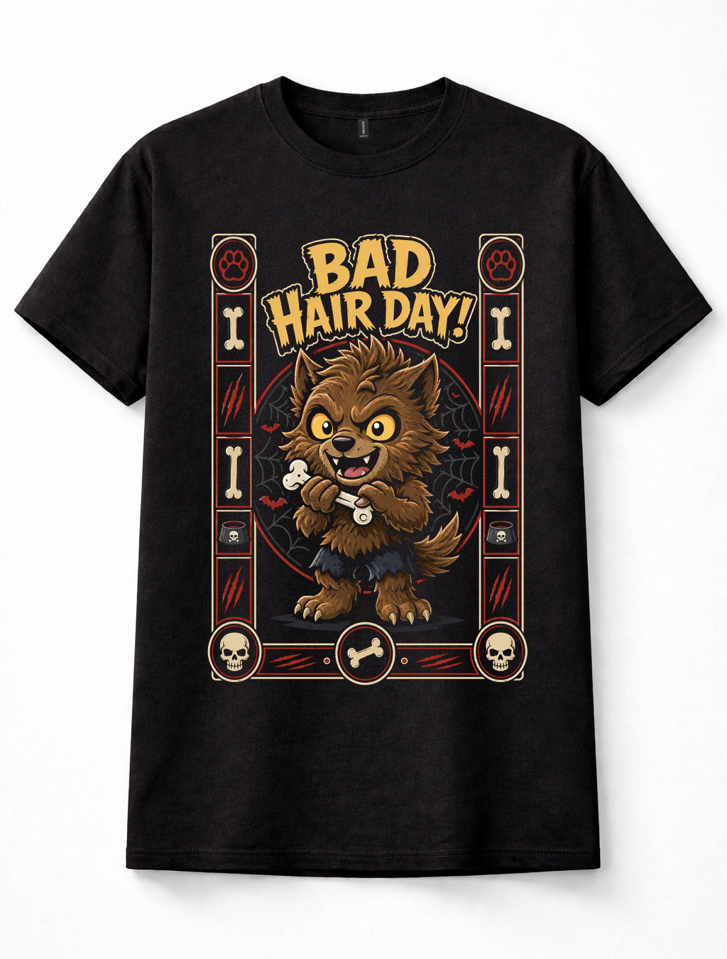 Bad Hair Day Werewolf Funny Halloween Wolf Monster Horror Unisex T-Shirt