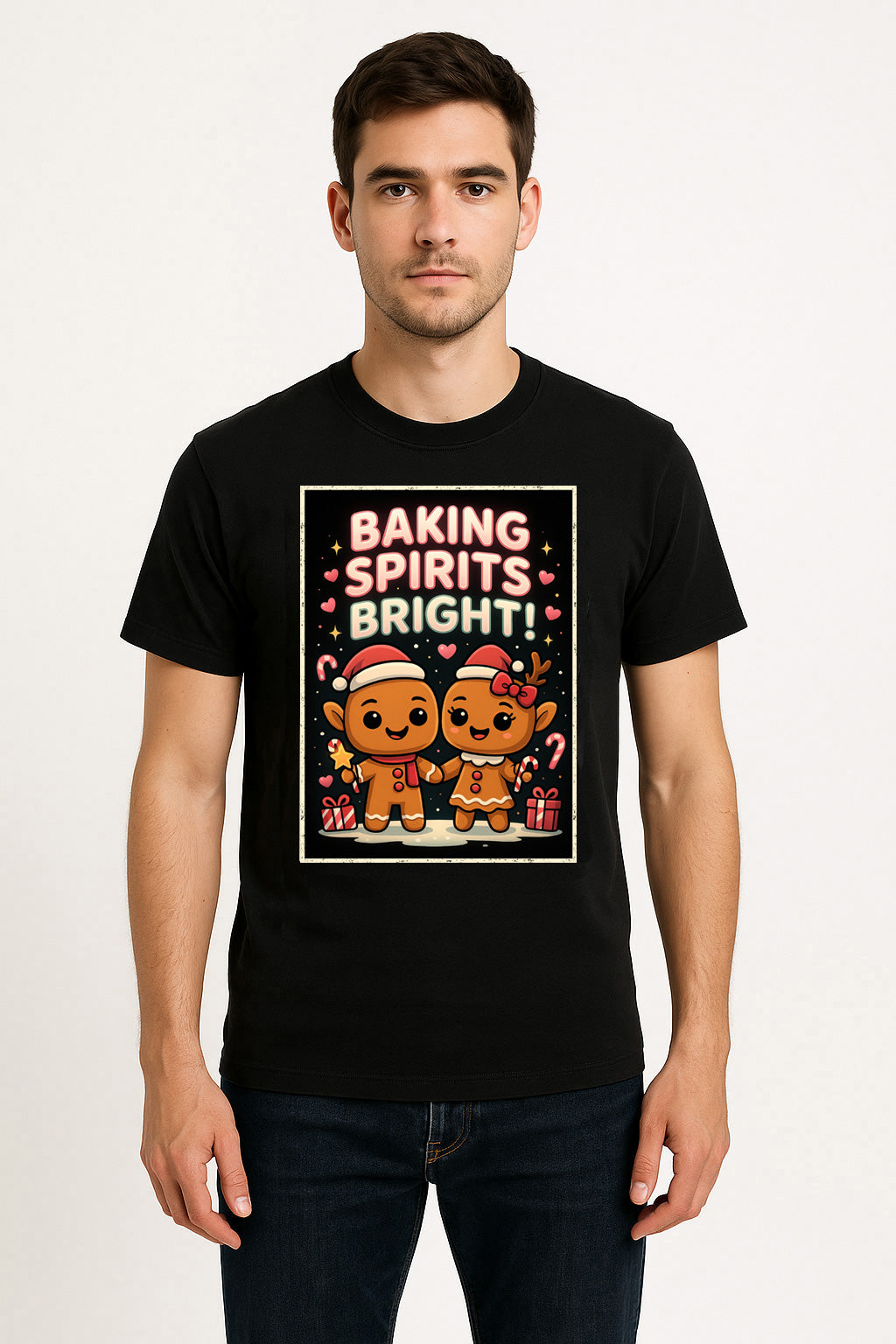 Baking Spirits Bright Gingerbread Christmas Unisex Christmas T-Shirt or Hoodies