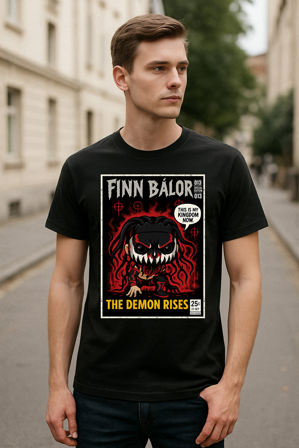 Finn Bálor “The Demon Rises” Funko Pop Style Unisex T-Shirt Comic Style