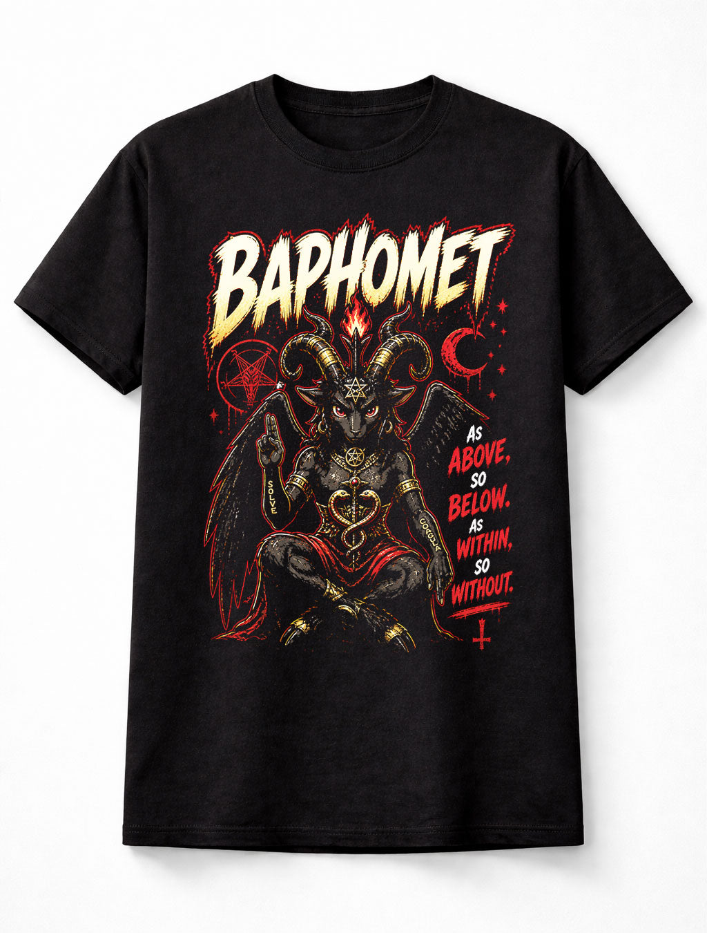 Baphomet Occult Goat Demon Gothic Dark Art Graphic Unisex T-Shirt