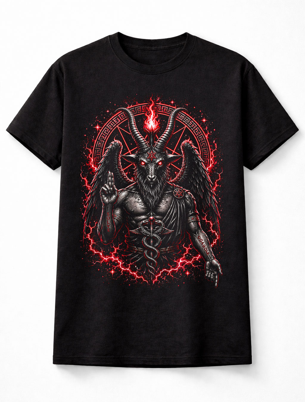 Baphomet Occult Demon Pentagram Gothic Horror Black Unisex T-Shirt