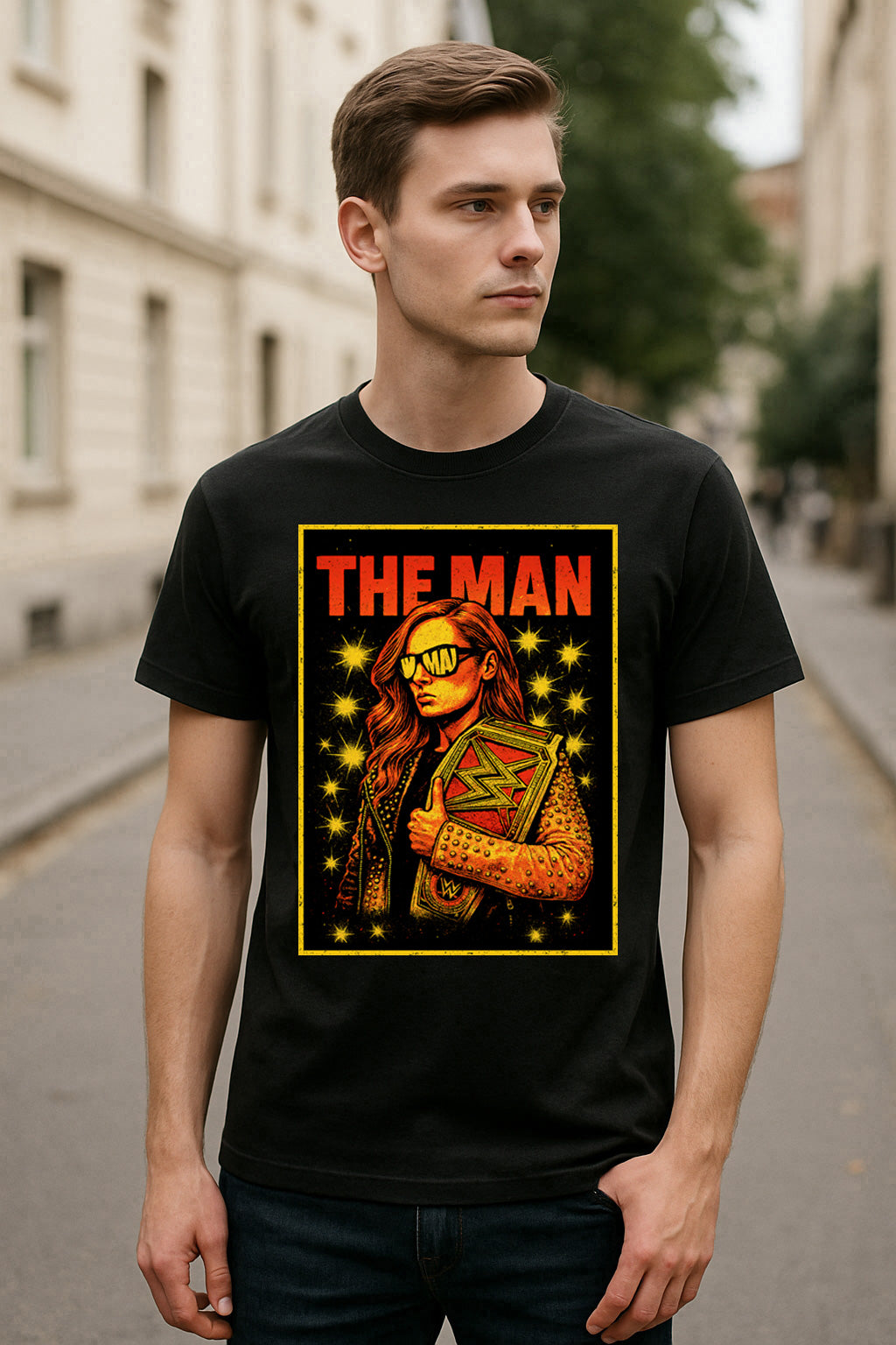 Becky Lynch The Man Retro Wrestling Unisex T-Shirt Champion Graphic Tee