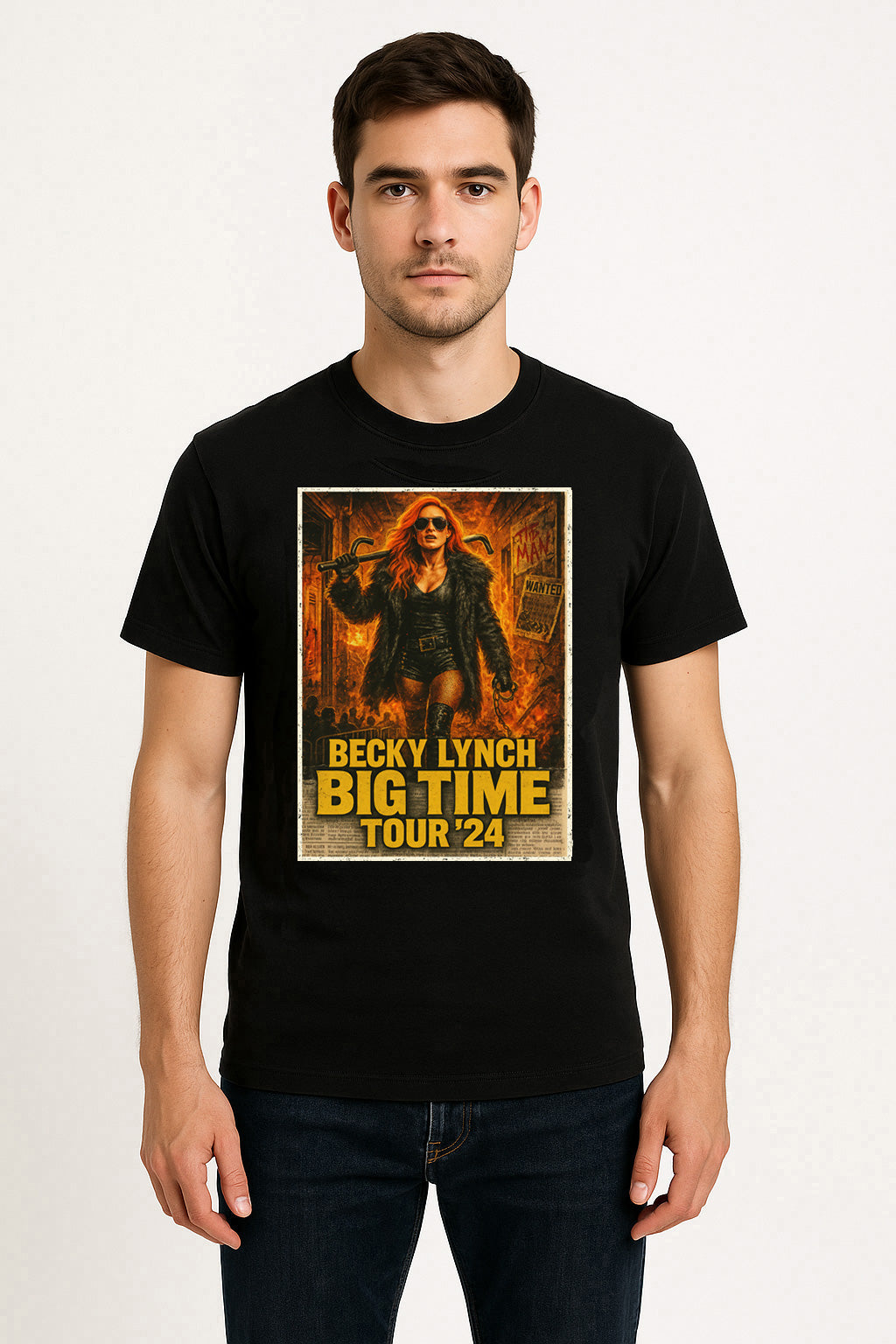 Becky Lynch Big Time The Man Tour '24 Unisex T-Shirt – Retro Wrestling Graphic Tee