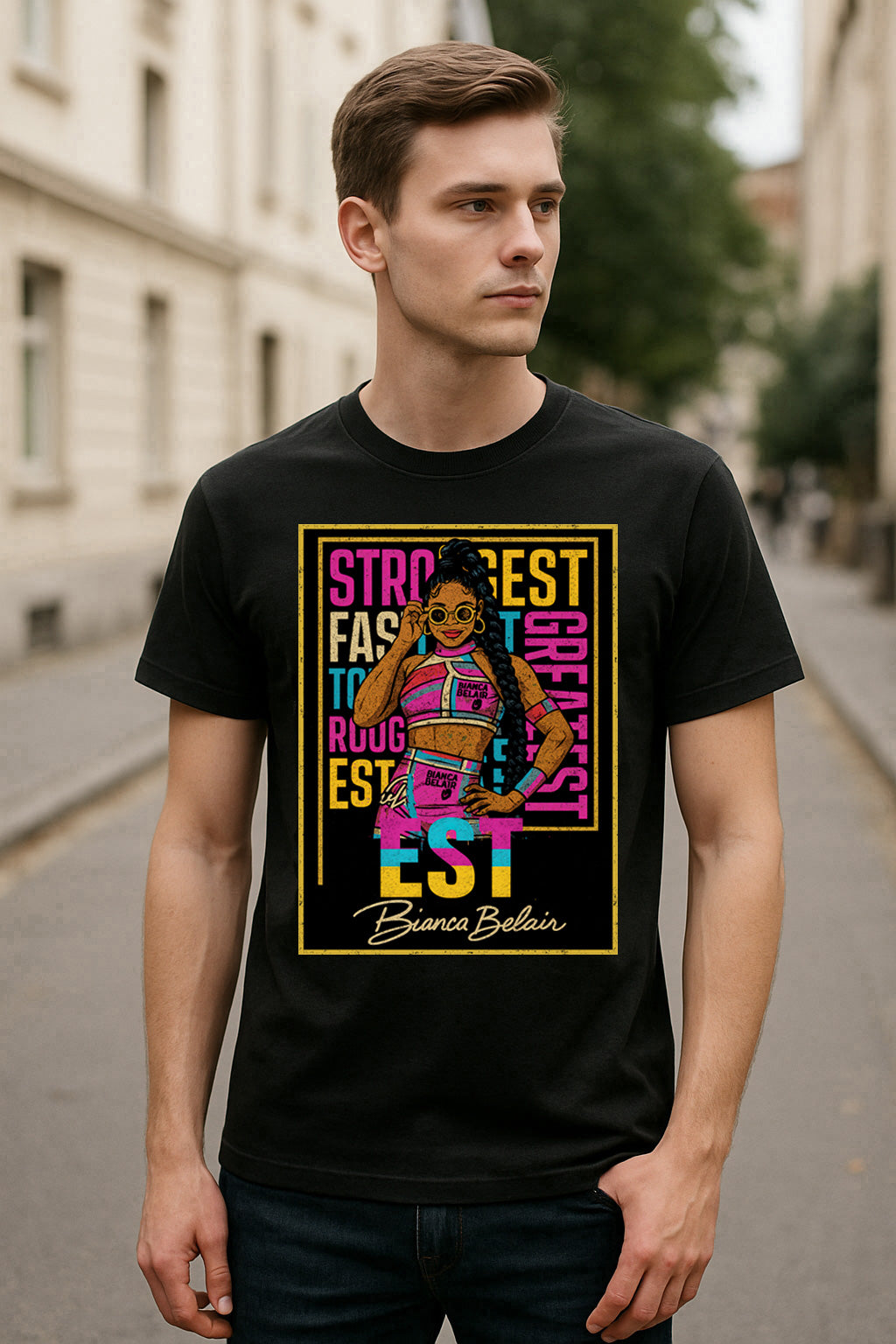 Bianca Belair The EST WWE Retro Wrestling Unisex T-Shirt Strength & Style Tee