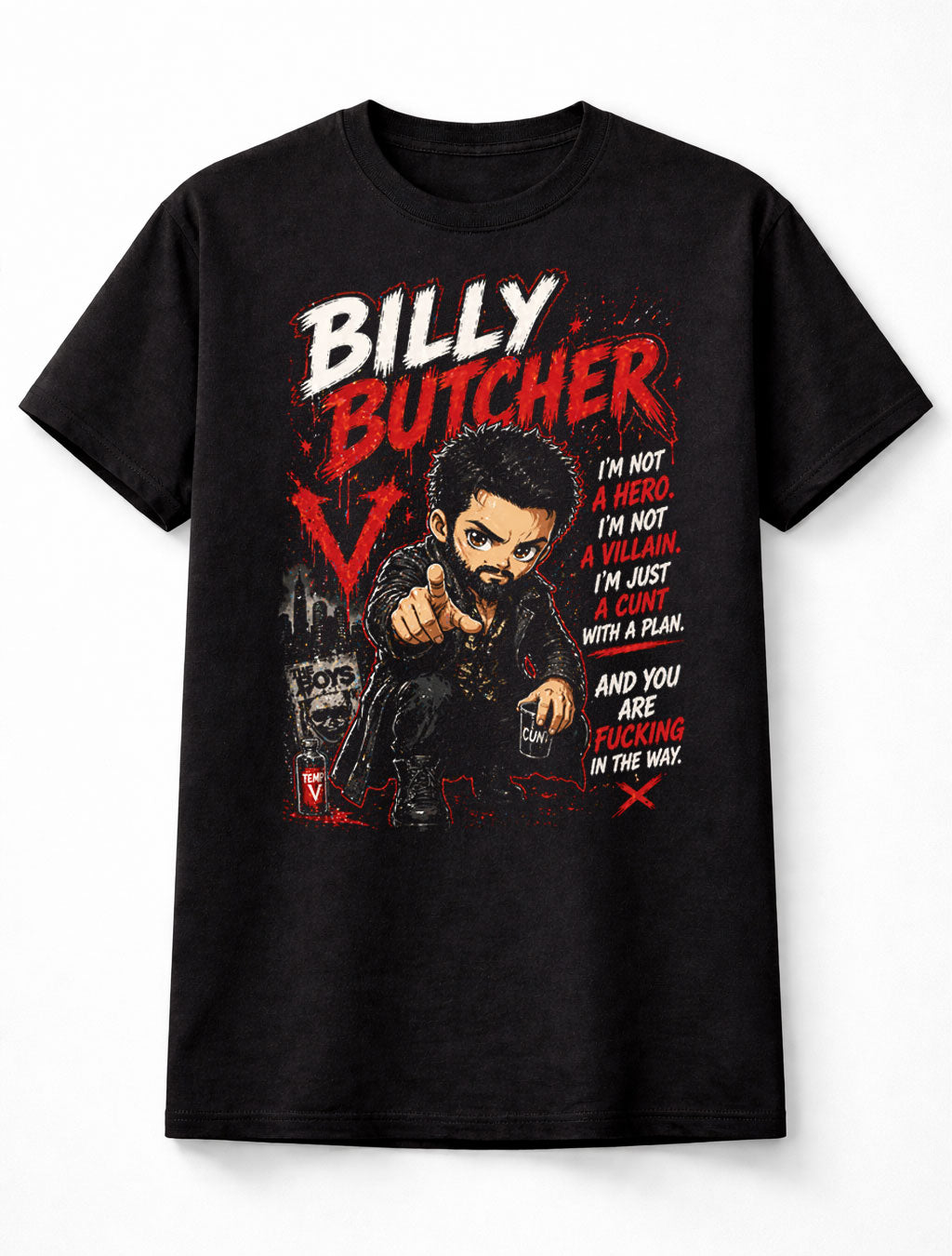 Billy Butcher The Boys Dark Superhero TV Show Graphic Tee Unisex Adults & Kids T-Shirt