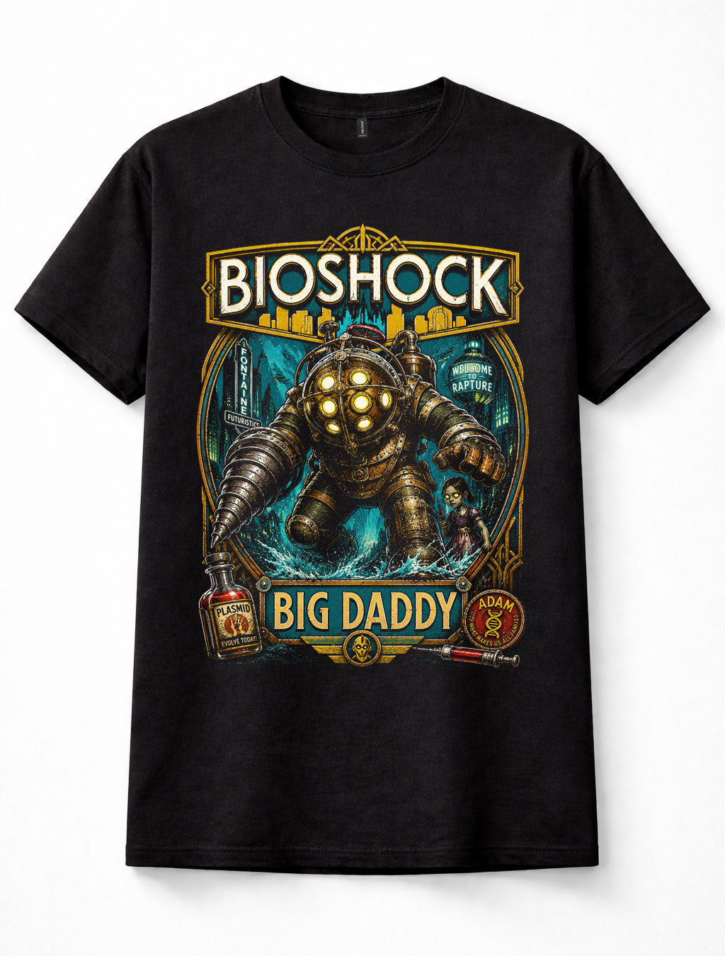 BioShock Big Daddy Rapture Plasmid Gaming Graphic Unisex T-Shirt