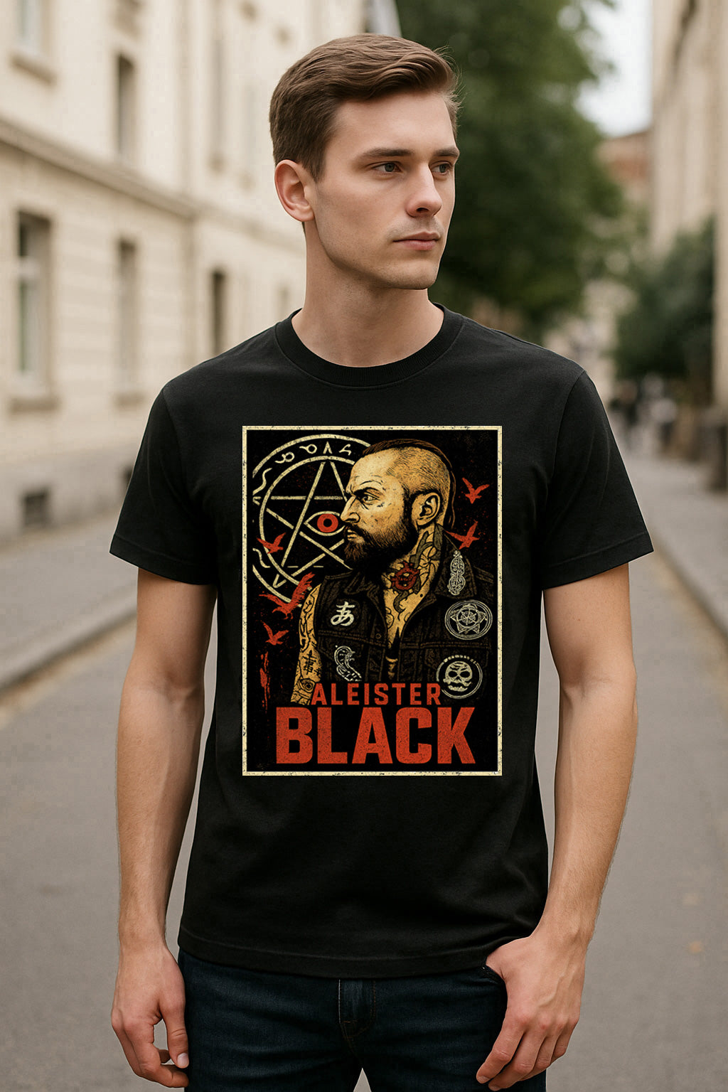 Aleister Black Occult Warrior Retro WWE Wrestling Unisex T-Shirt Dark Arts Tee