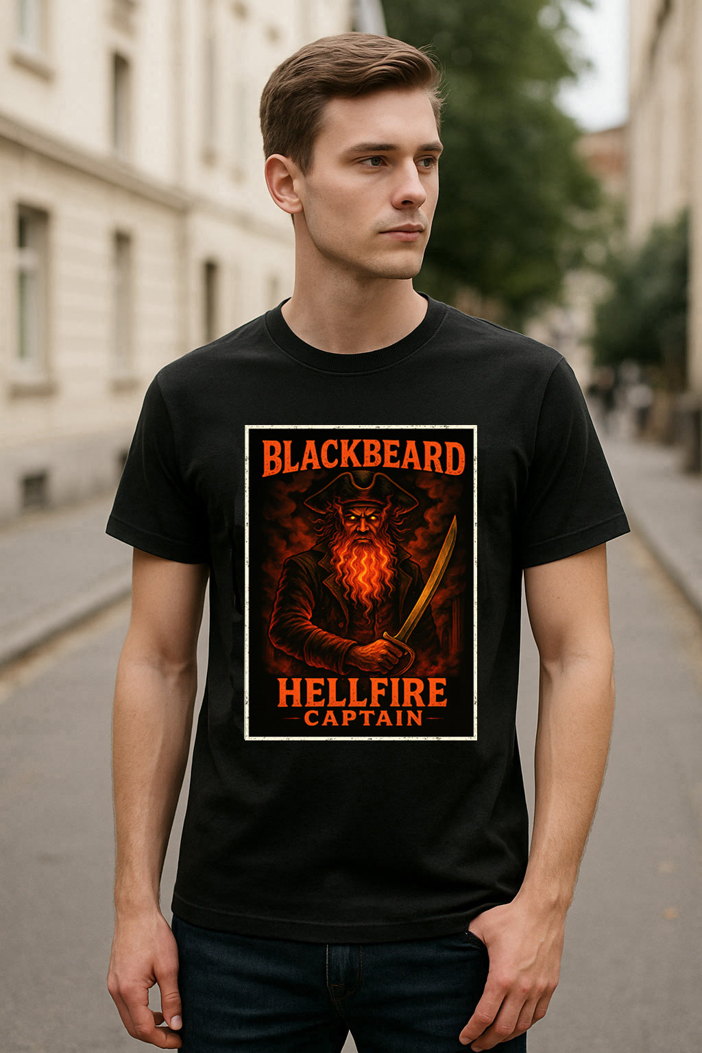 Blackbeard Hellfire Captain Unisex Adults & Kids T-Shirt
