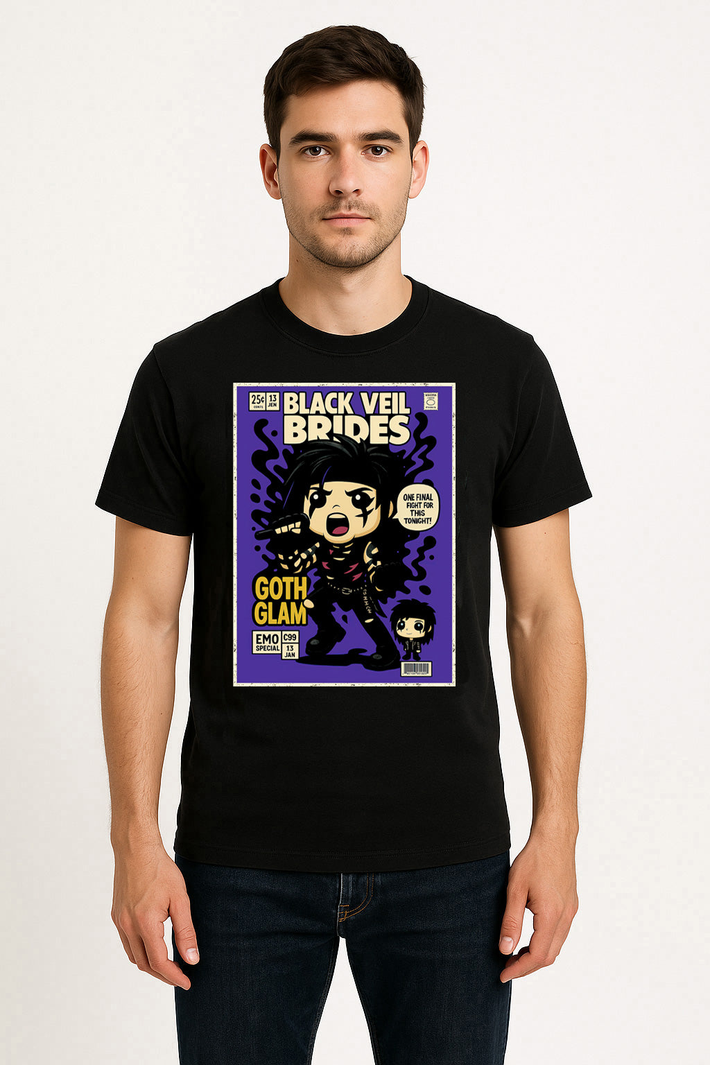 Black Veil Brides Goth Glam Emo Rock Funko Pop Style Unisex T-Shirt