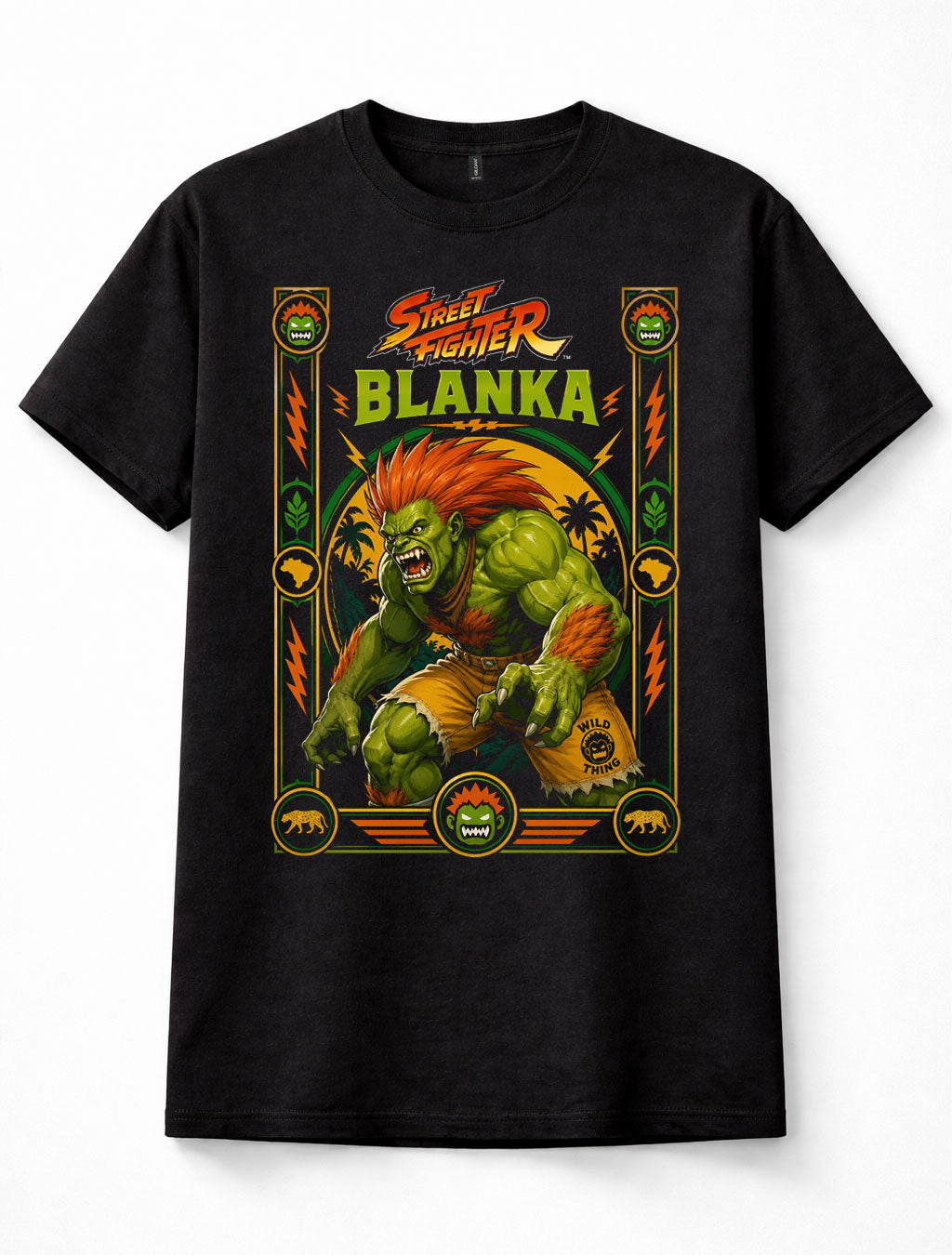 Street Fighter Blanka Electric Fighter Arcade Game Black Unisex T-Shirt
