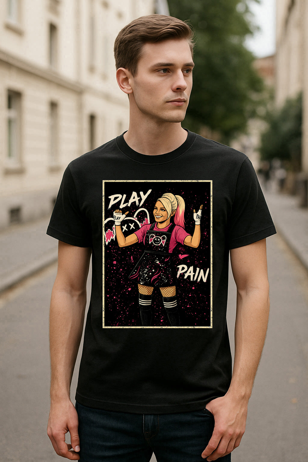 Alexa Bliss Play or Pain Retro Comic Unisex T-Shirt Goddess of Chaos Tee