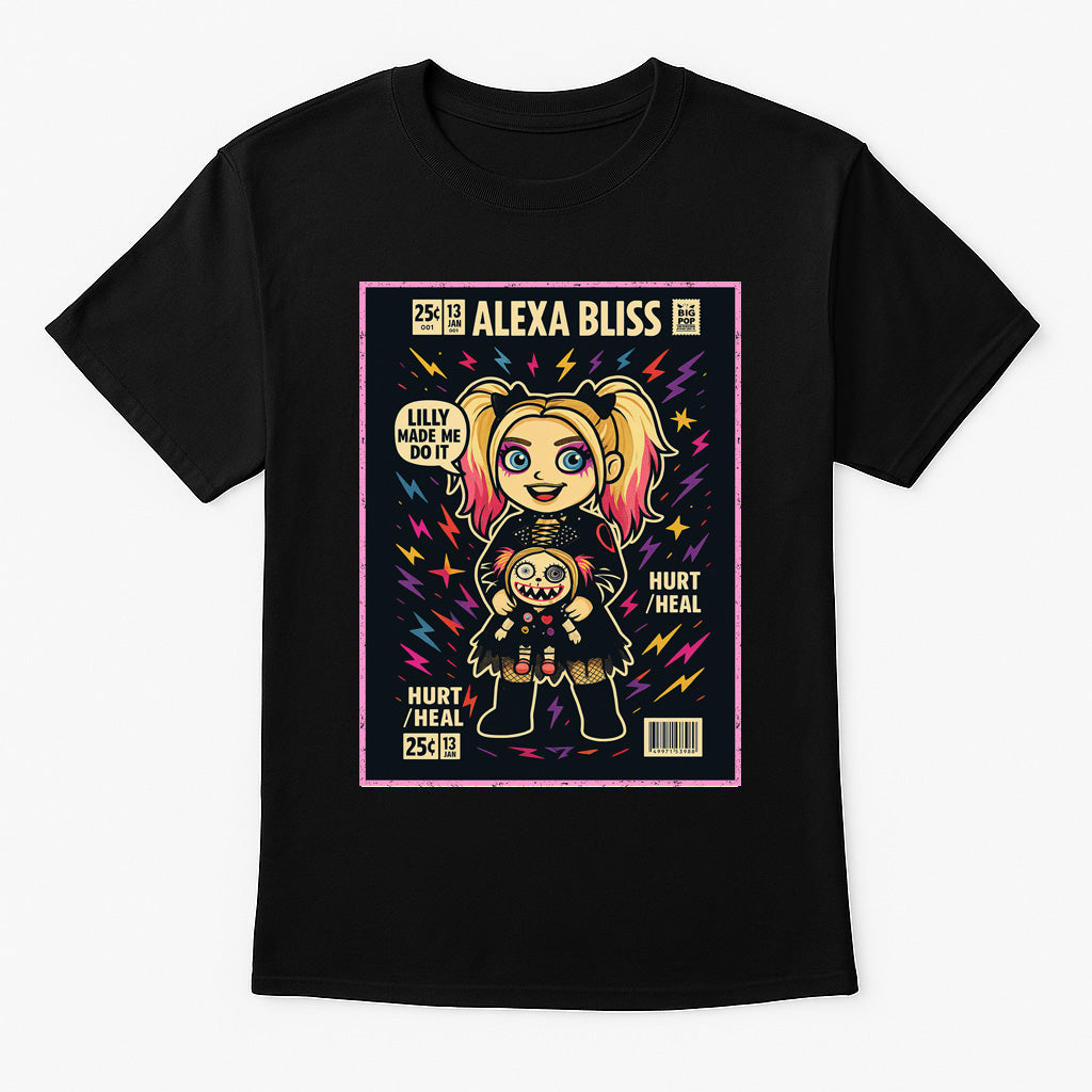 Alexa Bliss Lilly Made Me Do It Funko Pop Comic Unisex T-Shirt Twisted Horror Tee