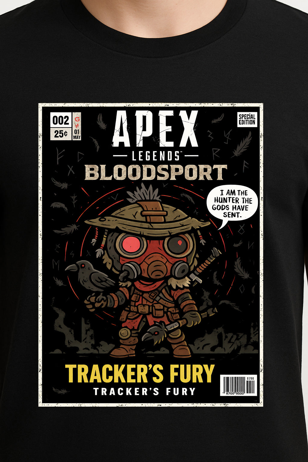 Apex Legends Bloodhound “Tracker’s Fury” Unisex T-Shirt – Bloodsport Hunter Retro Comic Tee