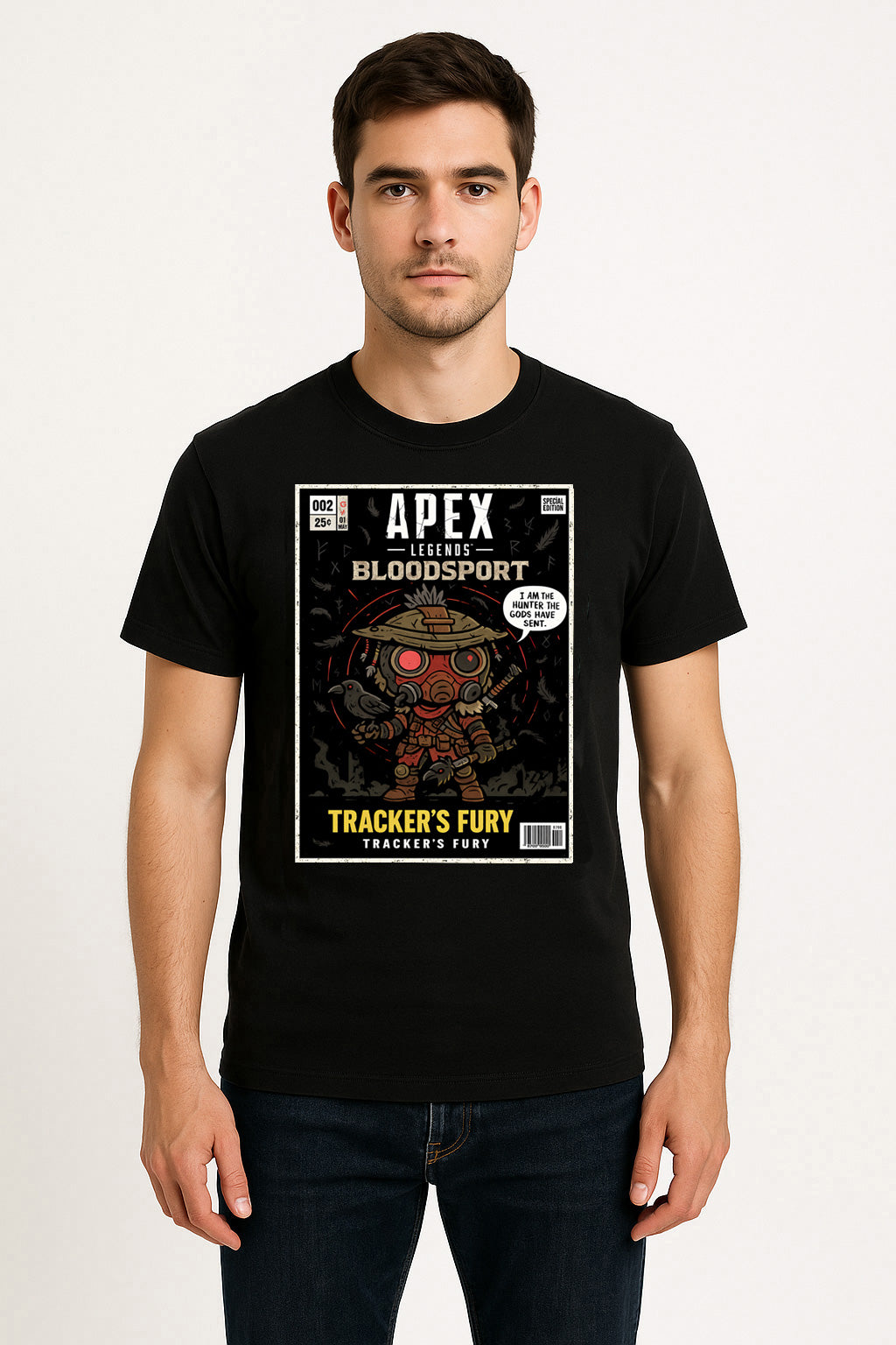 Apex Legends Bloodhound “Tracker’s Fury” Unisex T-Shirt – Bloodsport Hunter Retro Comic Tee