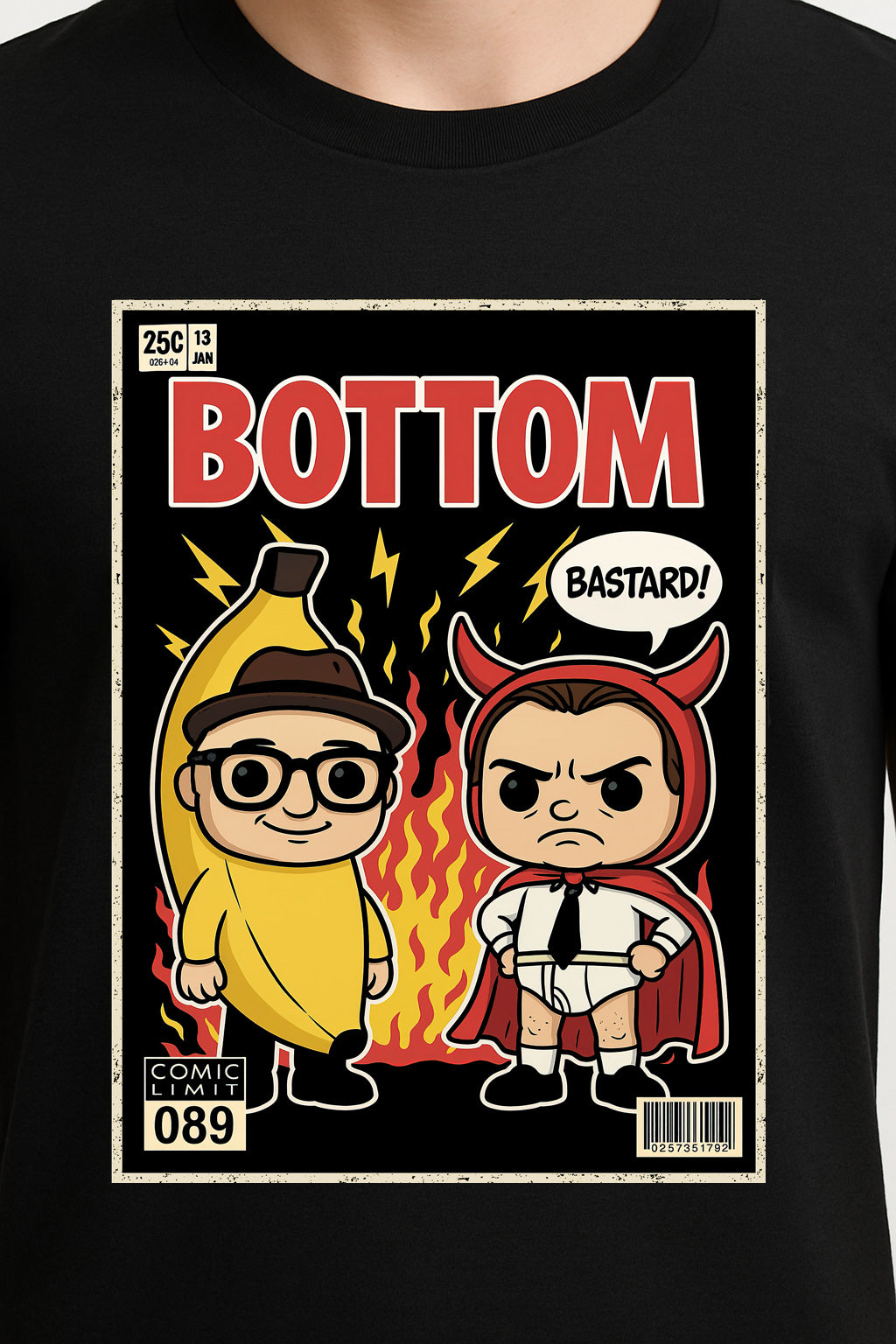 Bottom Retro Comic Style T-Shirt – Cult British Comedy Graphic Tee