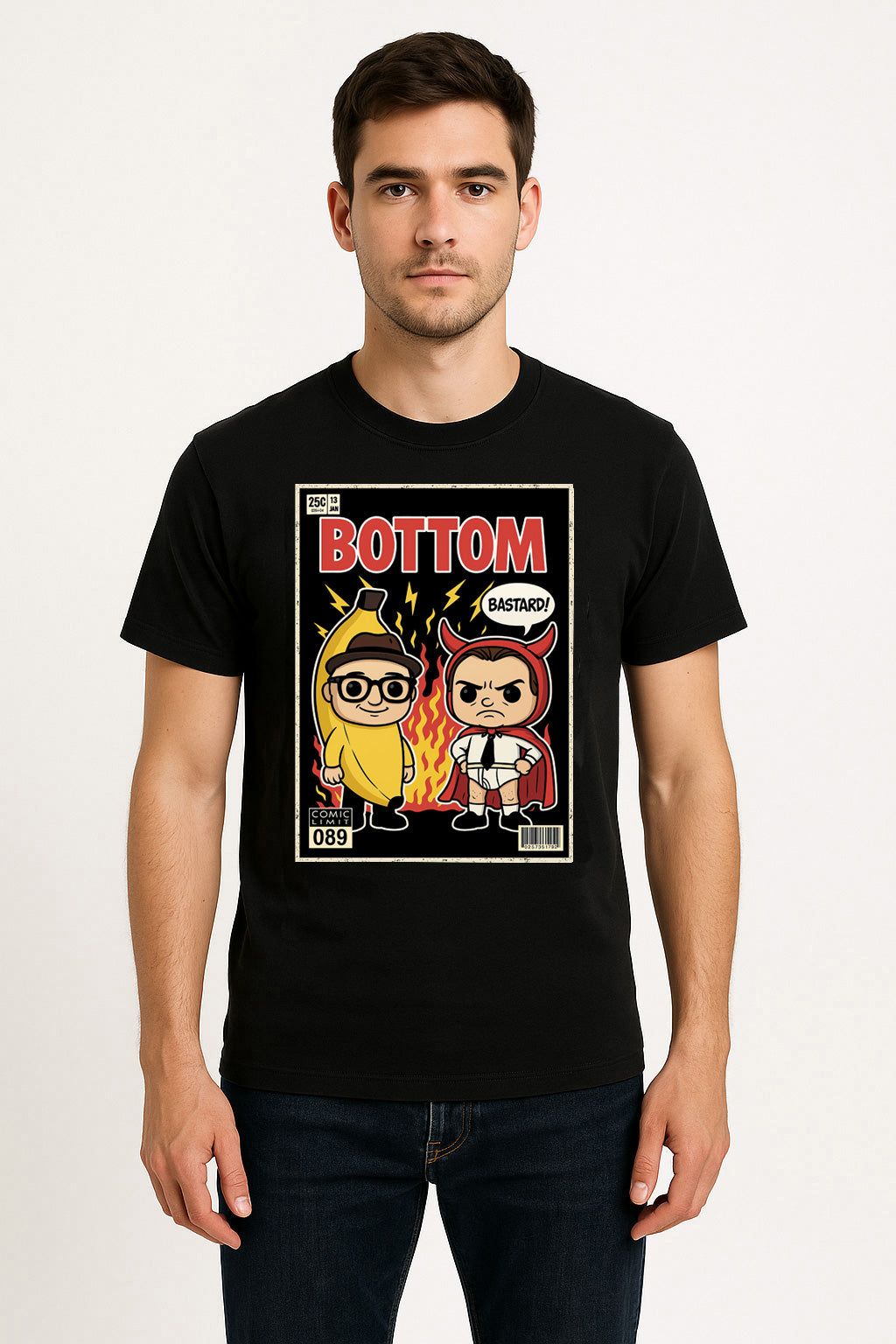 Bottom Retro Comic Style T-Shirt – Cult British Comedy Graphic Tee