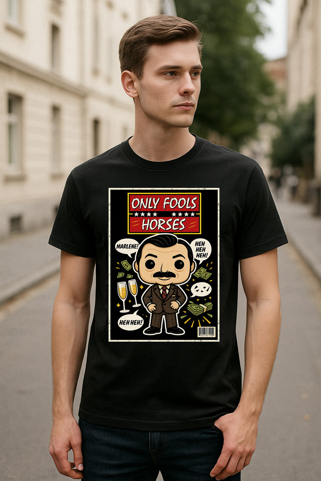 Boycie “Heh Heh Heh” T-Shirt – Only Fools and Horses Retro Cartoon Tee