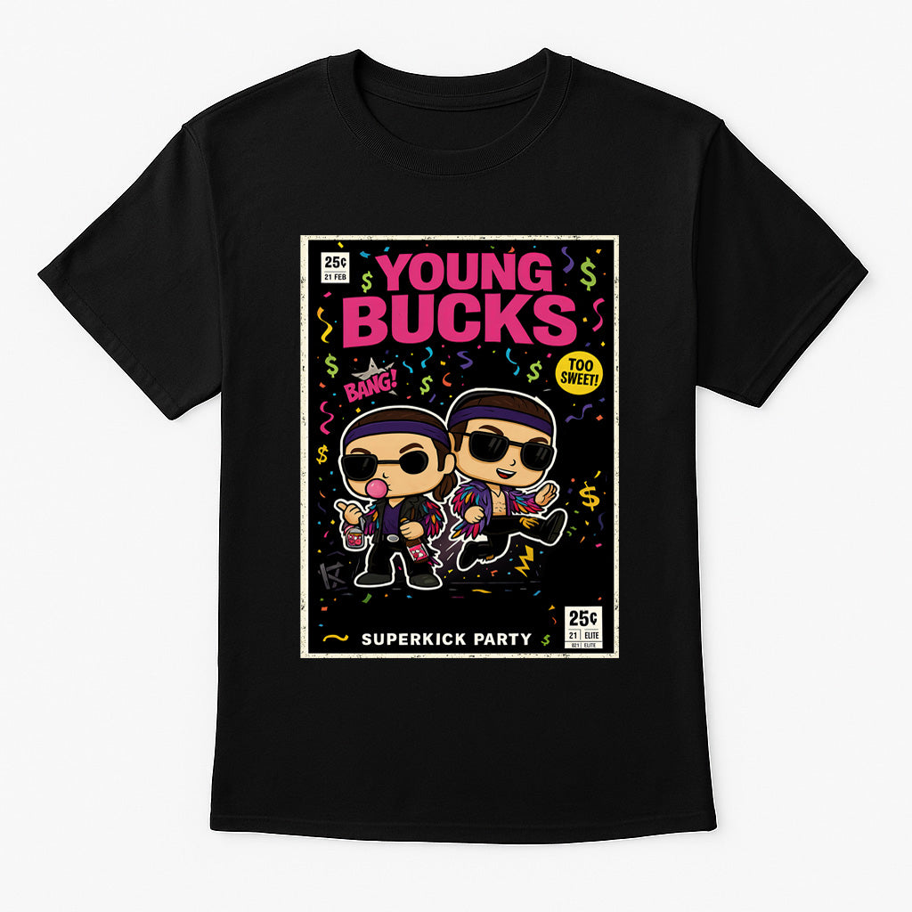 Young Bucks Superkick Party Retro Unisex T-Shirt Elite Tag Team Tee