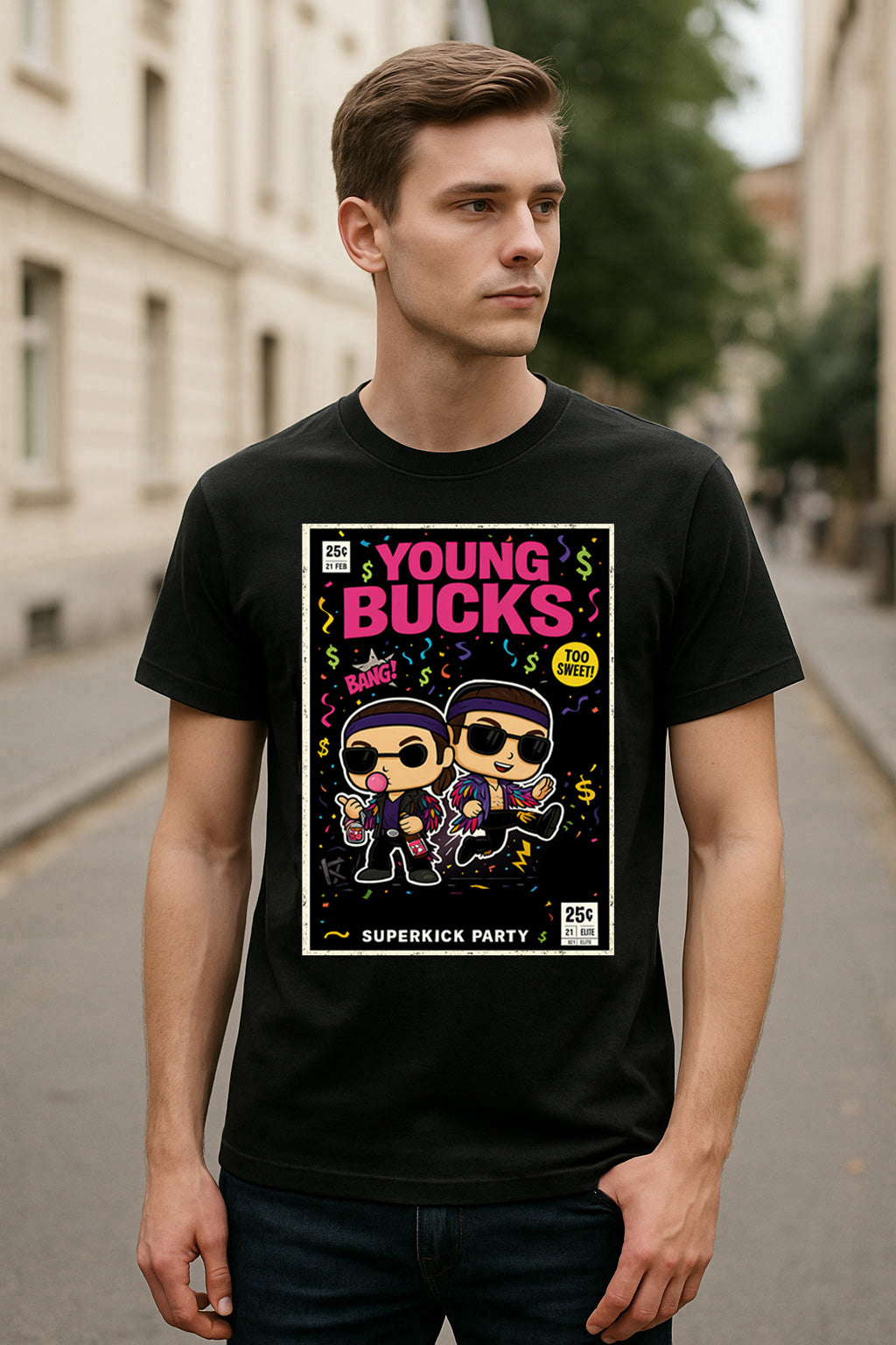 Young Bucks Superkick Party Retro Unisex T-Shirt Elite Tag Team Tee