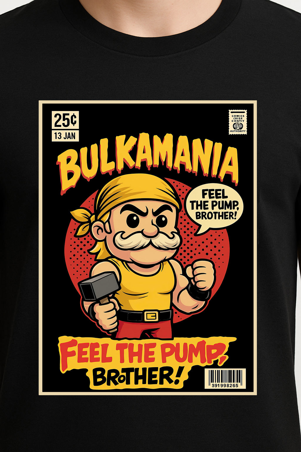 Bulkamania Unisex Adult & Kids T-Shirt – Feel the Pump, Brother!