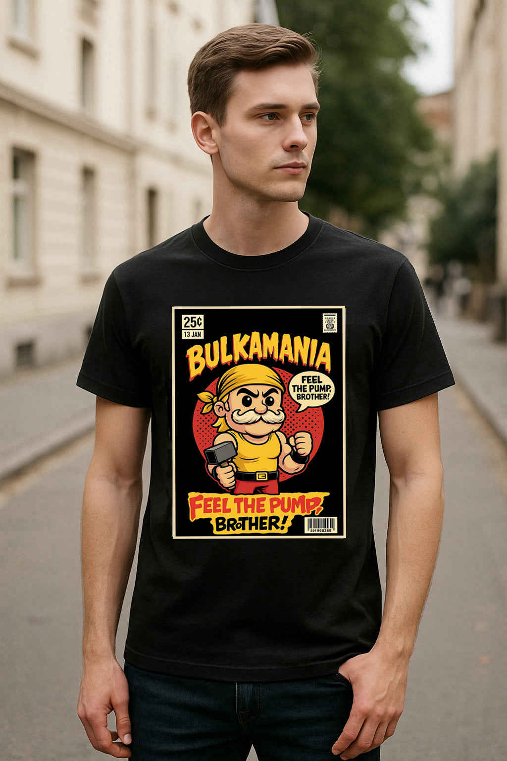 Bulkamania Unisex Adult & Kids T-Shirt – Feel the Pump, Brother!